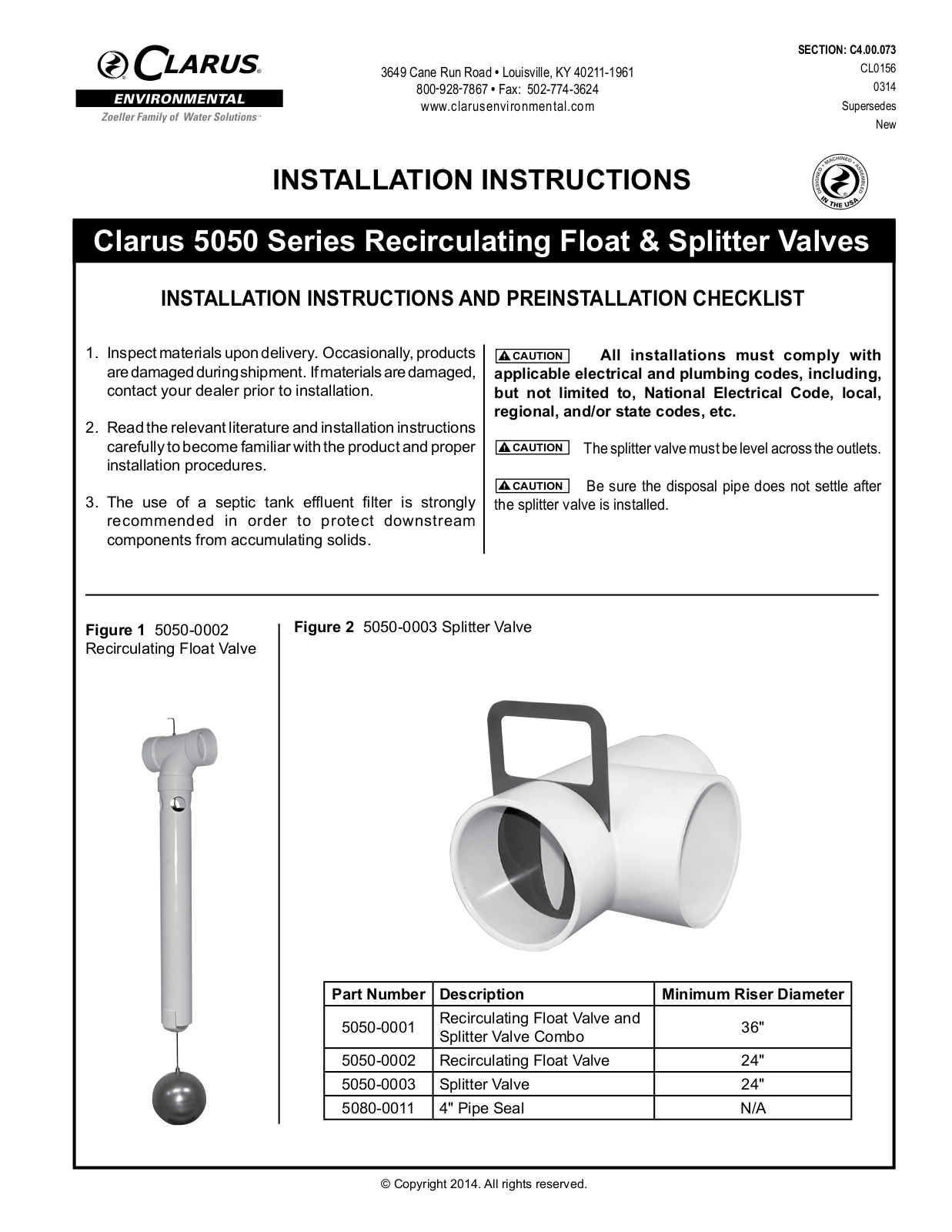 Clarus Environmental 5050 User Manual