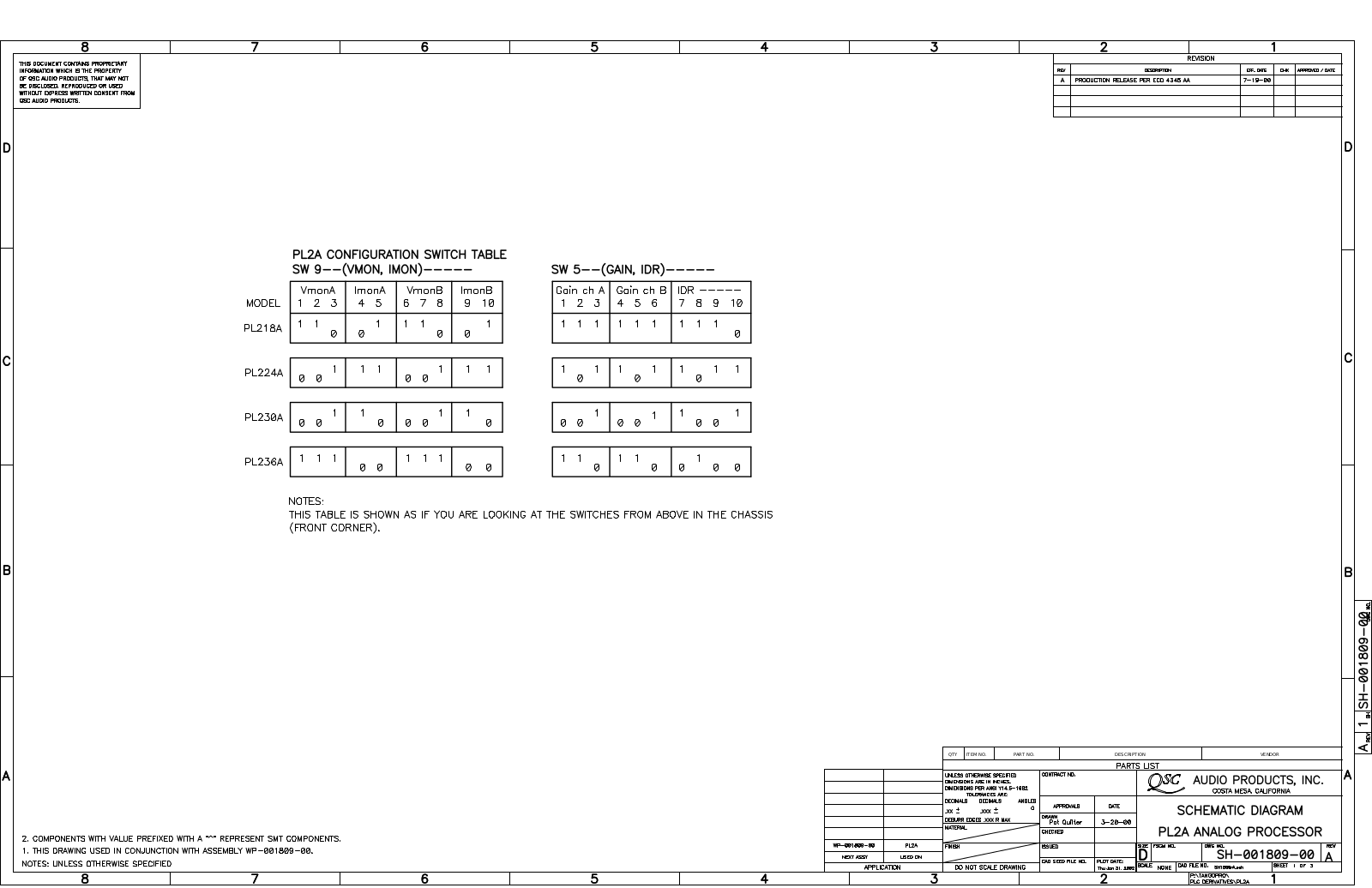 QSC PL-2 Schematic