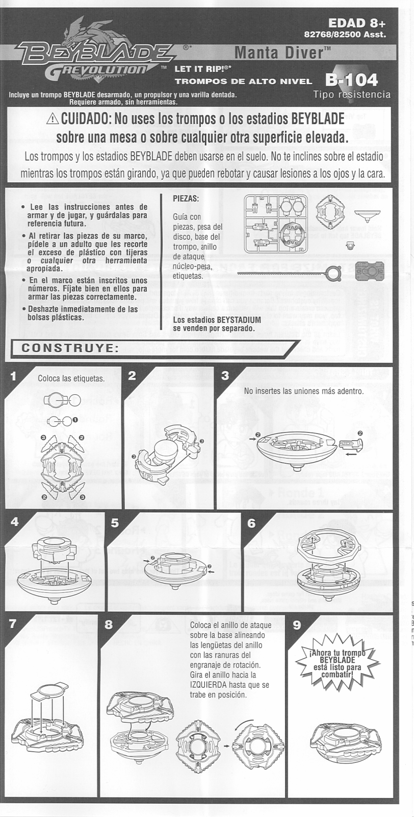 HASBRO Beyblade Grevolution manta Diver B104 User Manual