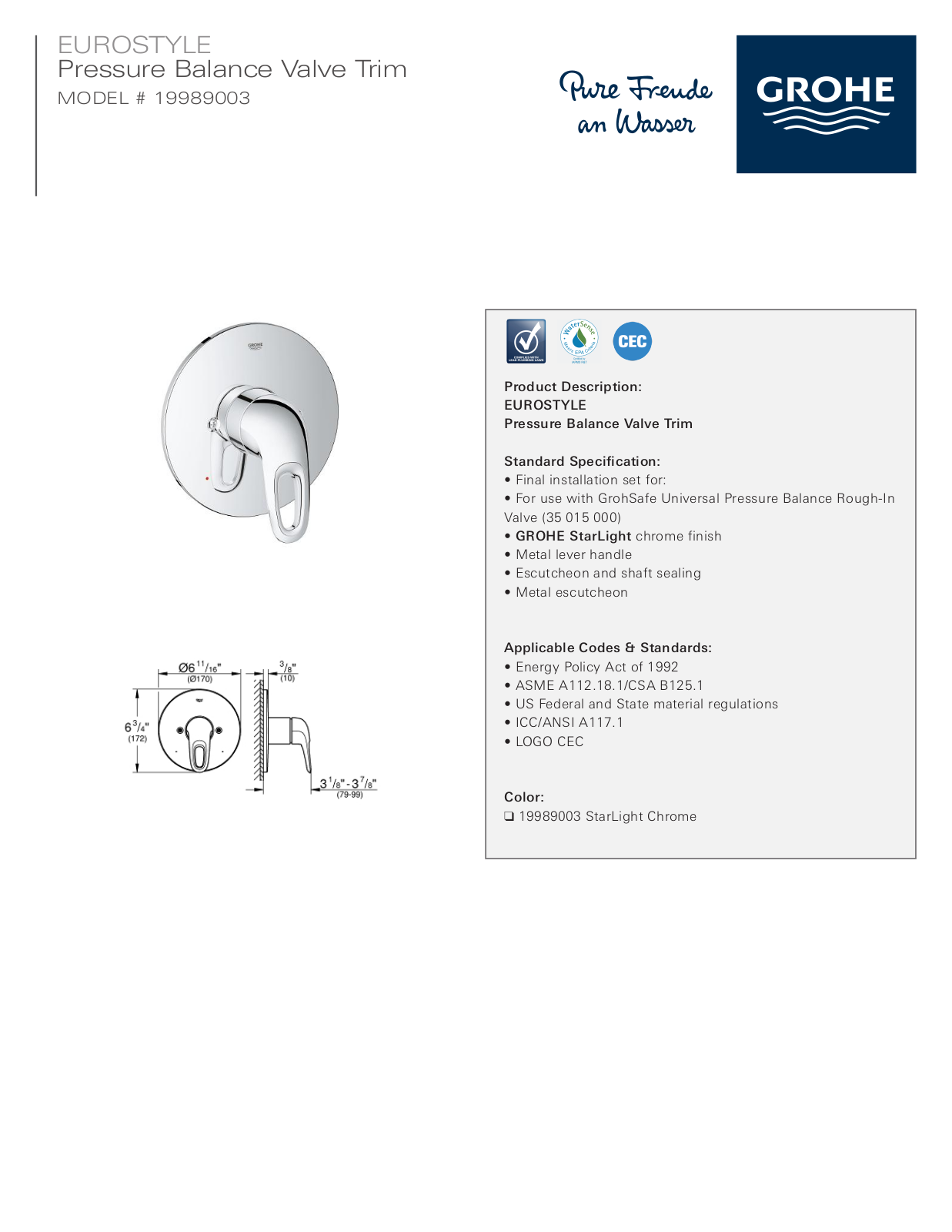 GROHE GRH5280 Specifications - ManualMachine.com