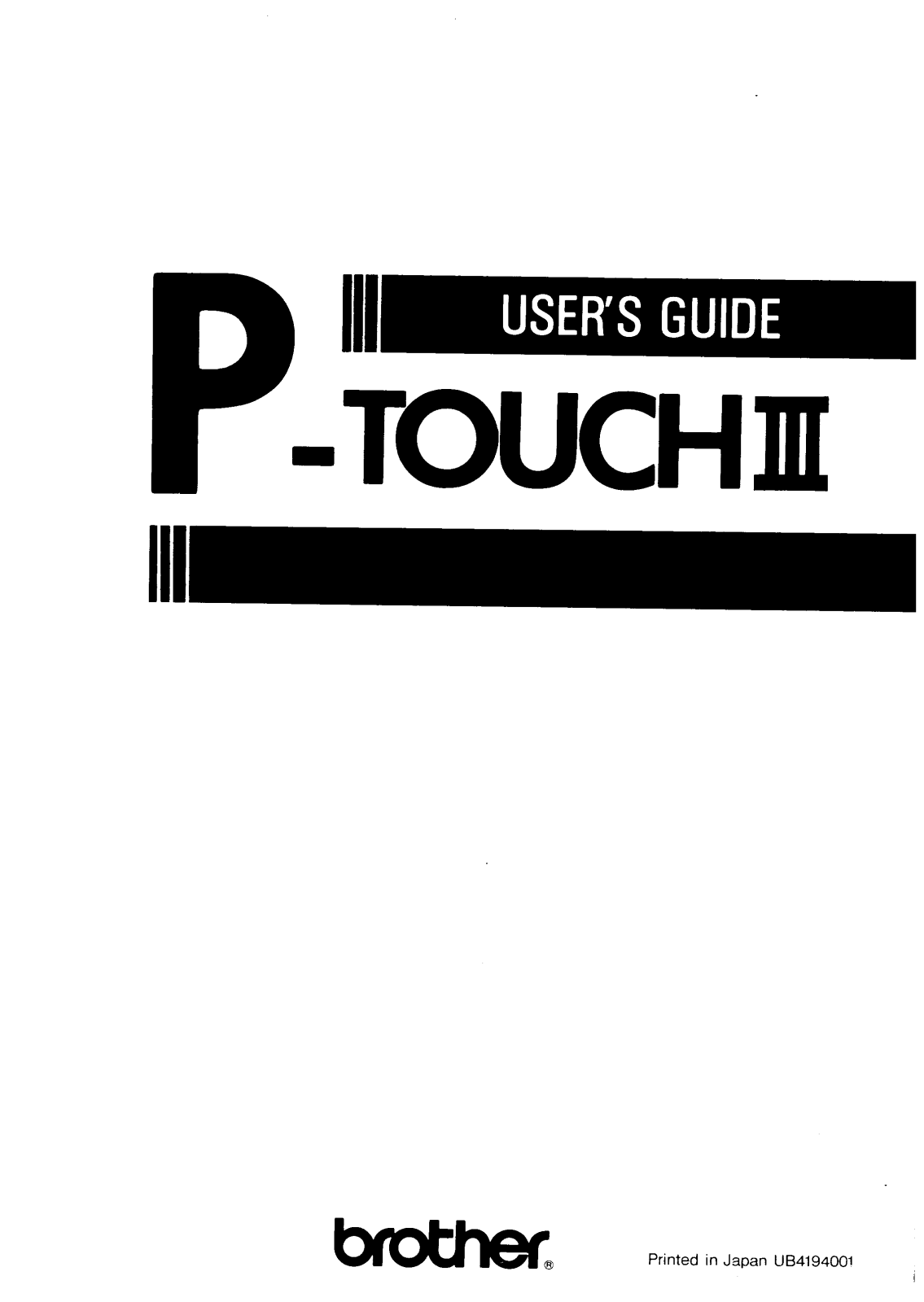 Brother P-touch III User Manual