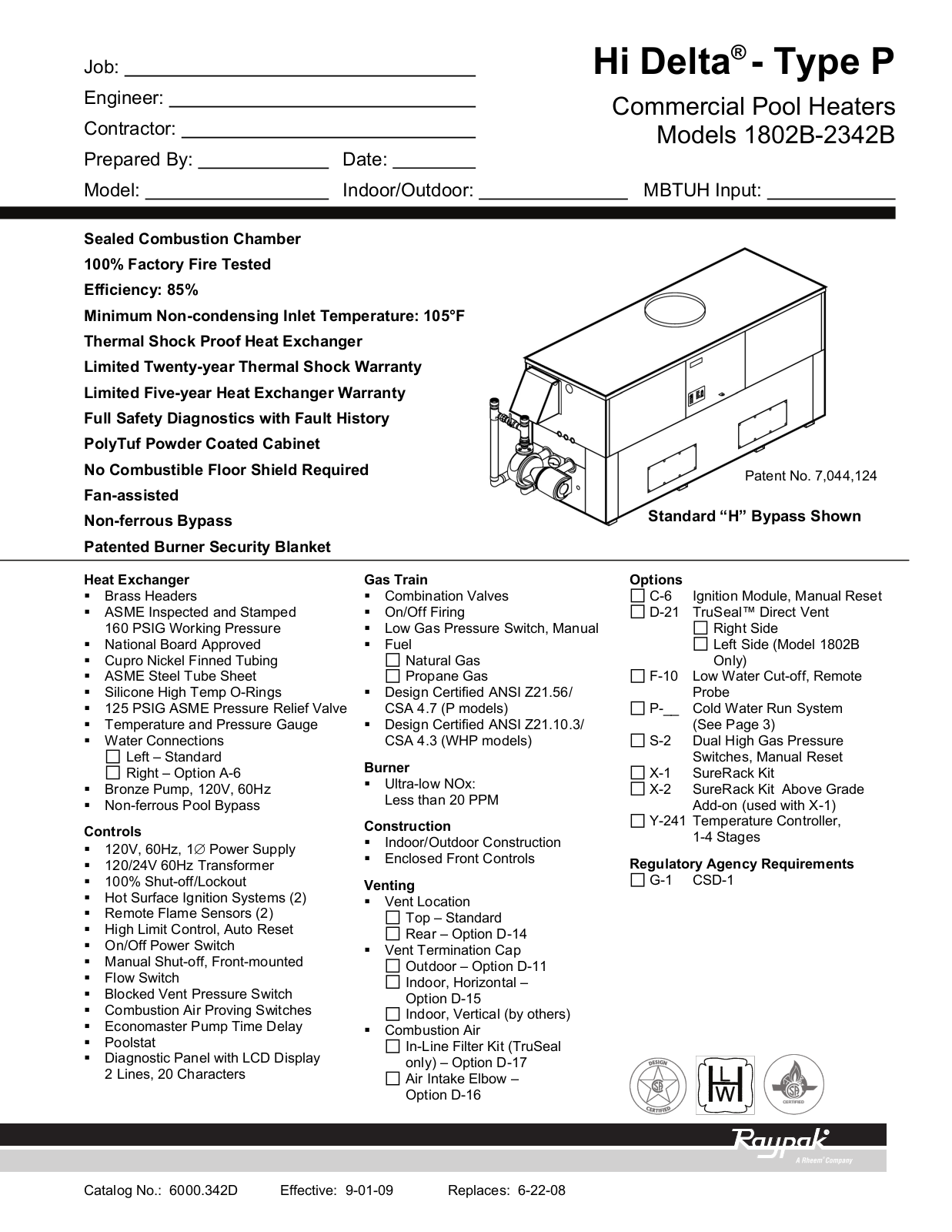 Raypak P 1532B User Manual