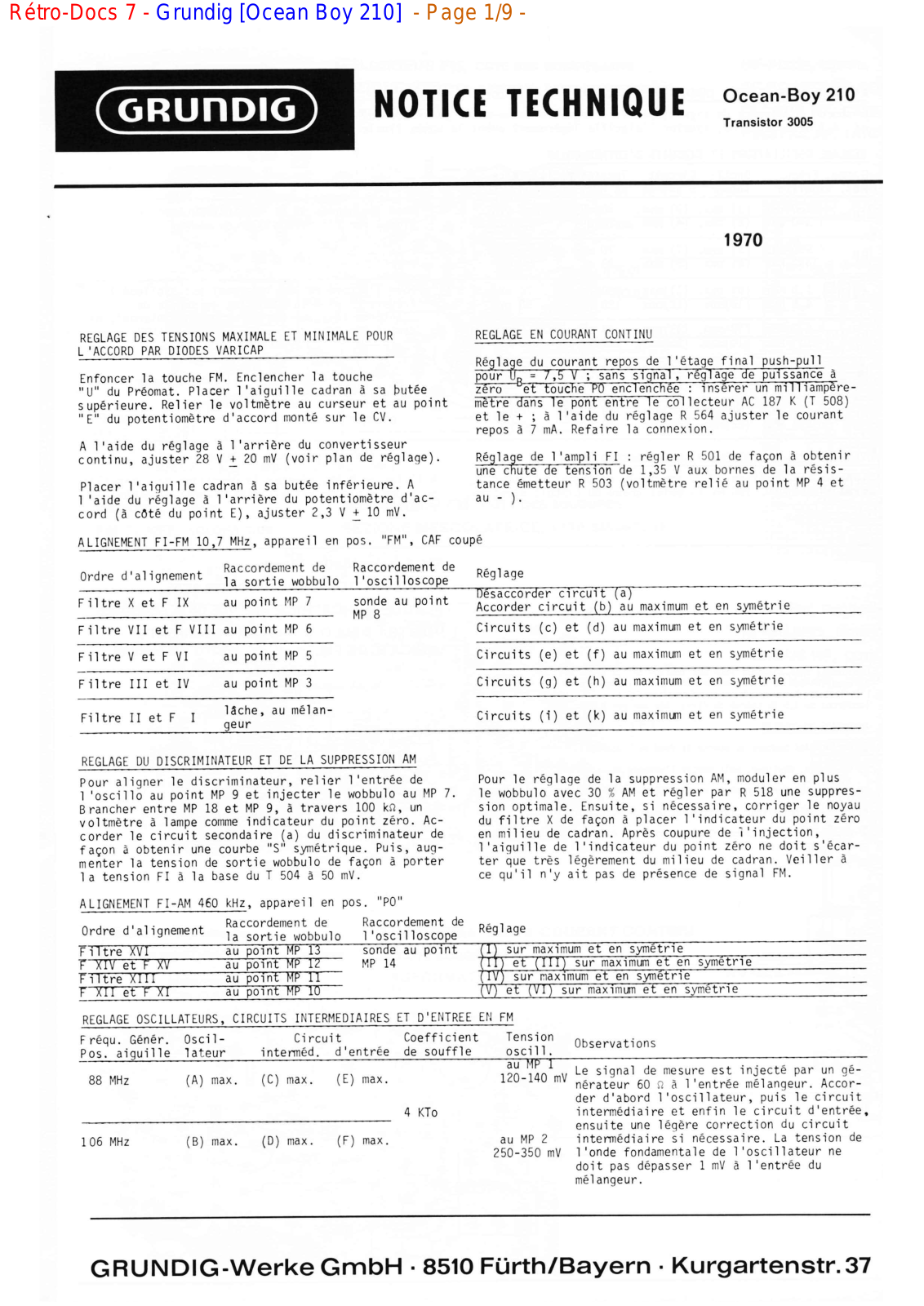 Grundig MV-4-Ocean-Boy-210 Service Manual