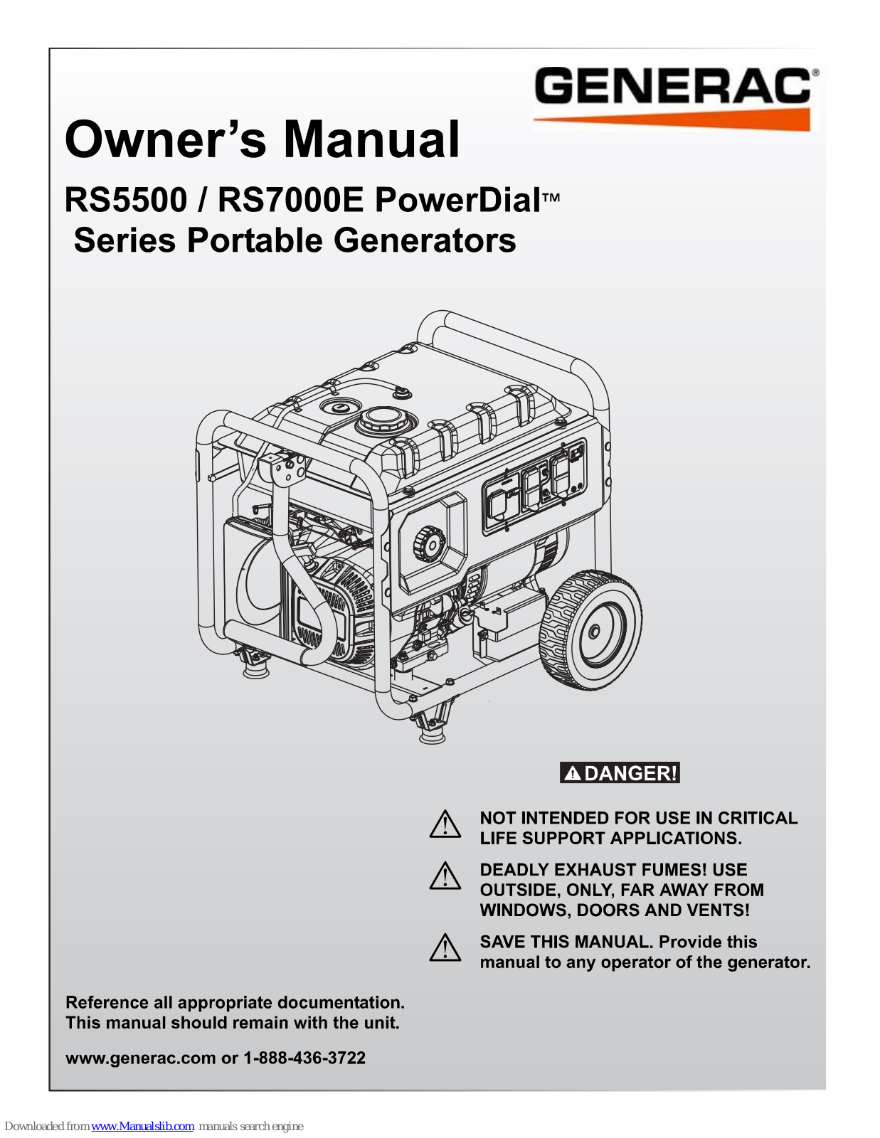 Generac Power Systems RS5500, RS7000E Owner's Manual