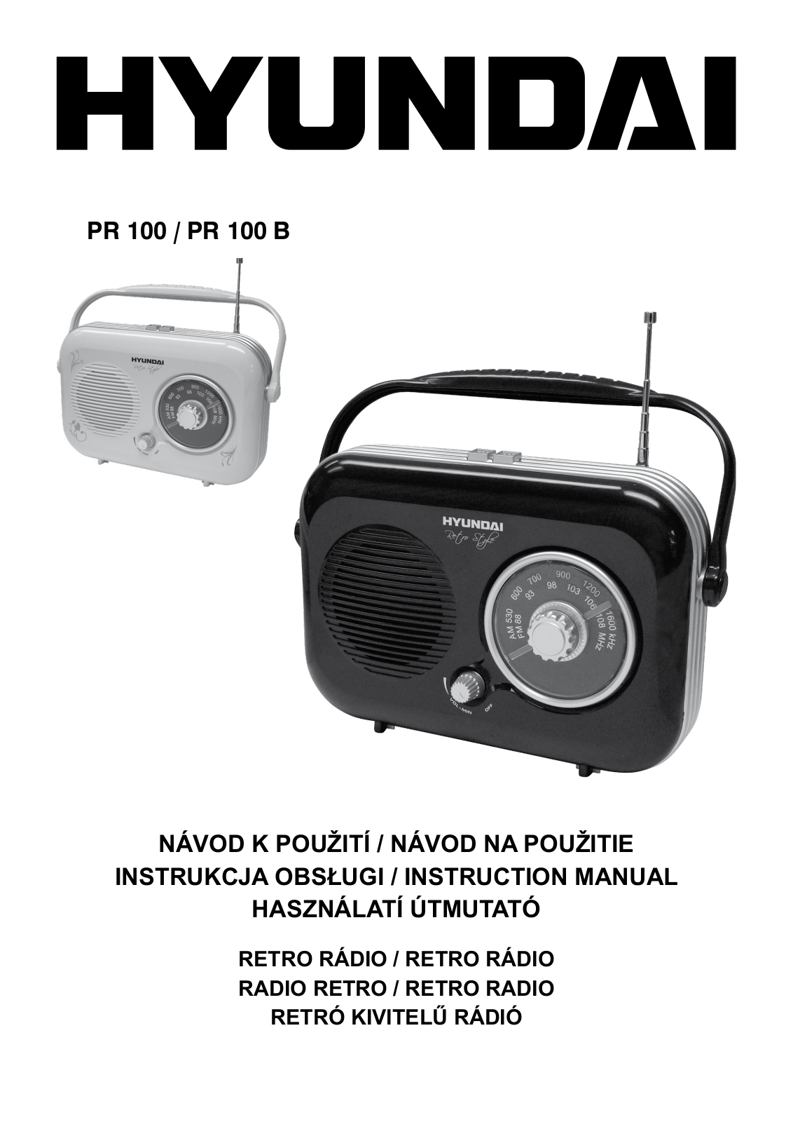 Hyundai PR 100, PR 100 B User Manual