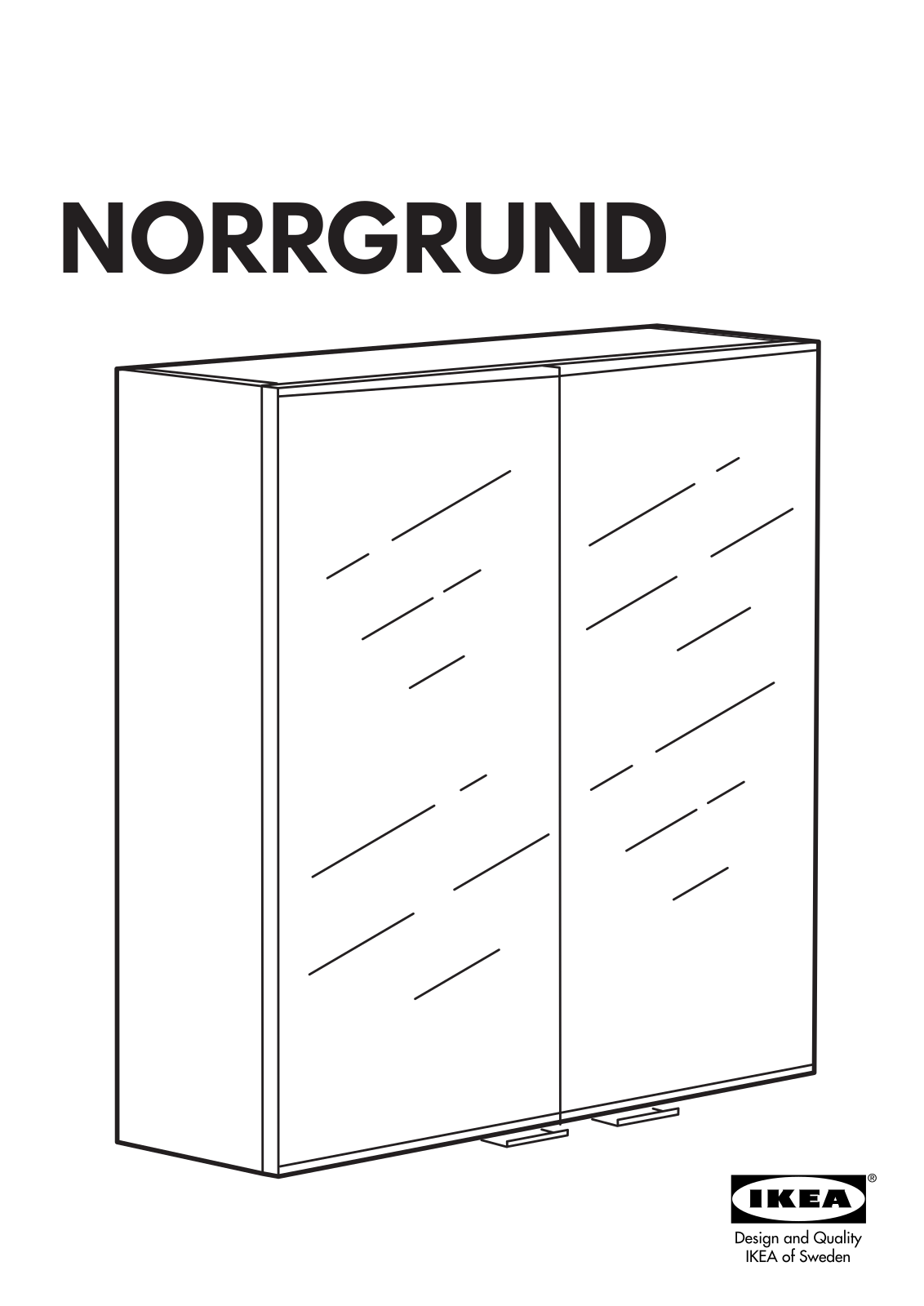 IKEA NORRGRUND MIRROR CABINET 24X8X26 Assembly Instruction