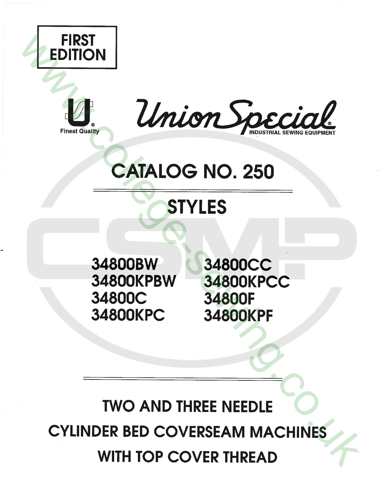 Union Special 250 Parts Book