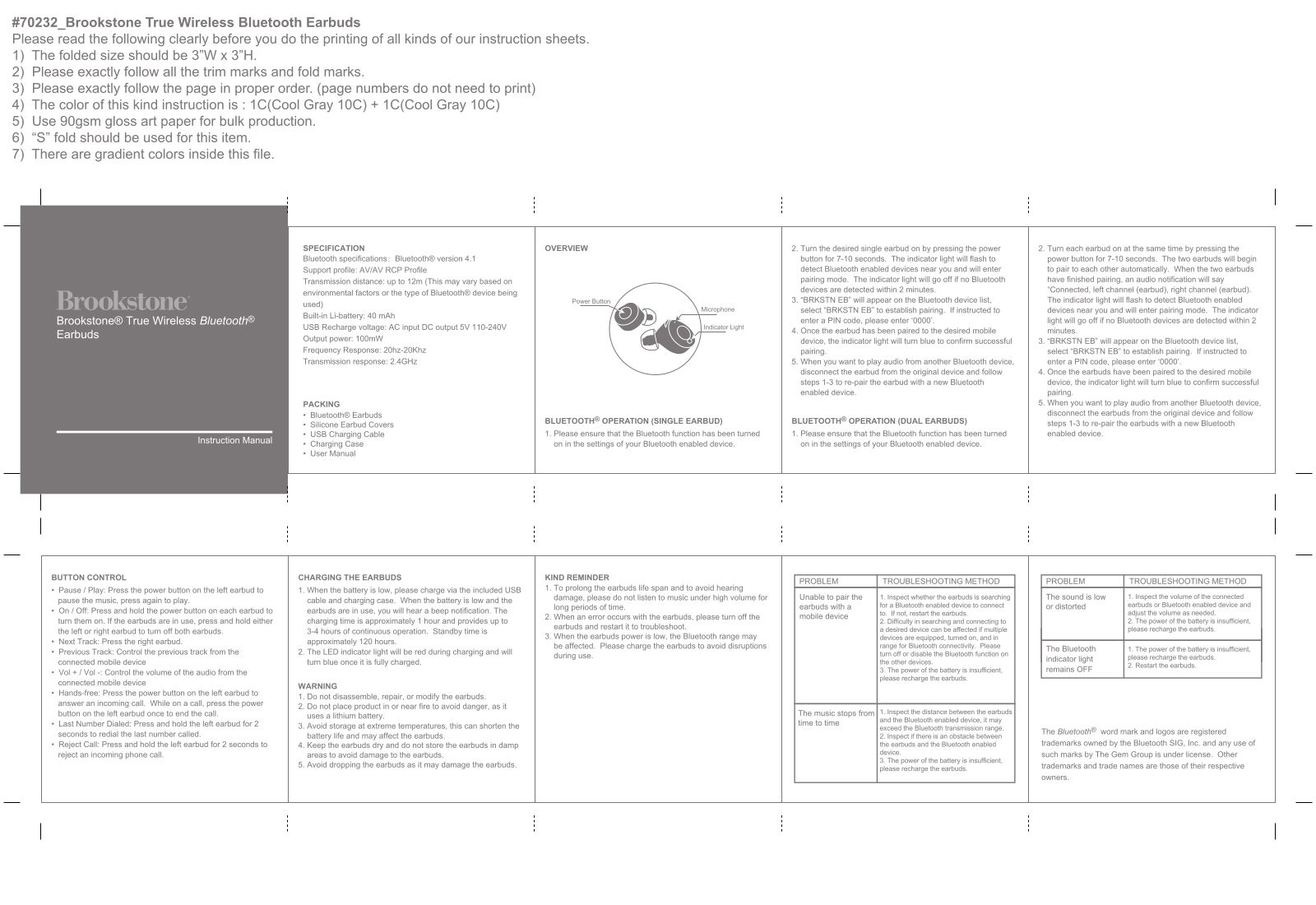 Brookstone True Wireless Instruction Manual