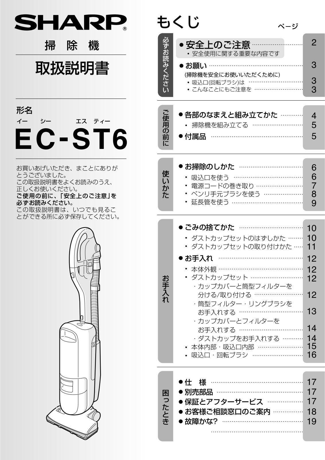 SHARP EC-ST6 User guide