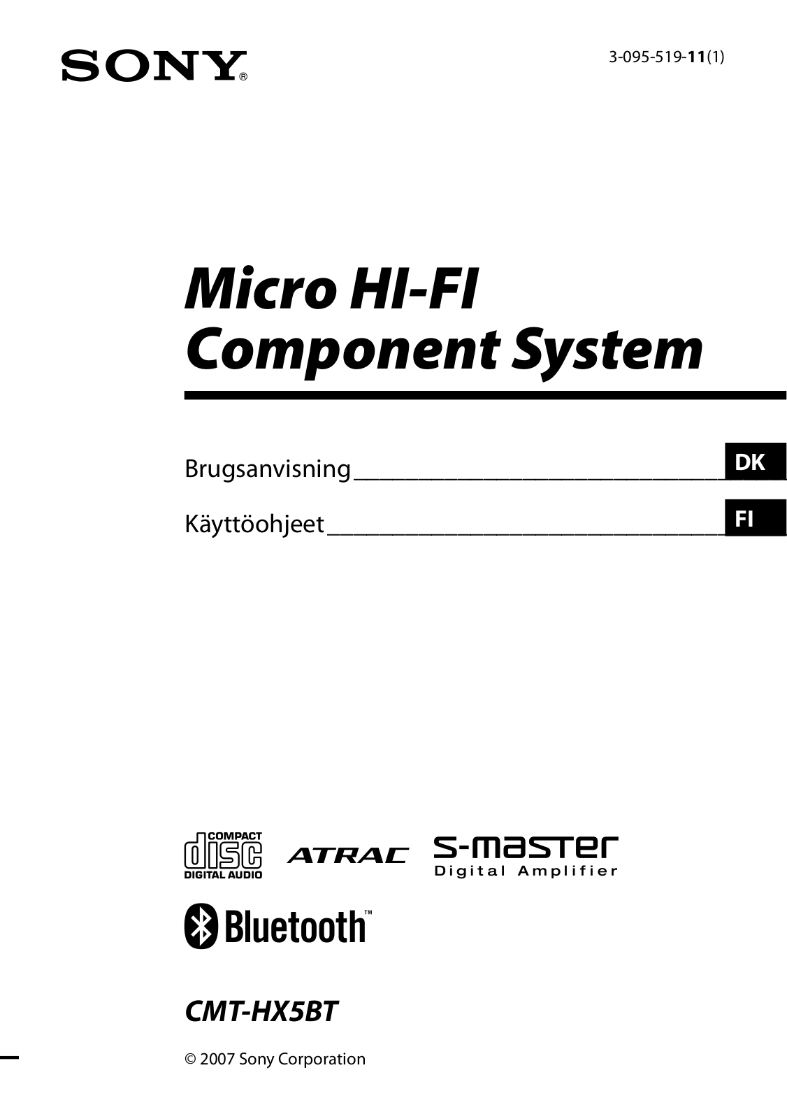 Sony CMT-HX5BT User Manual