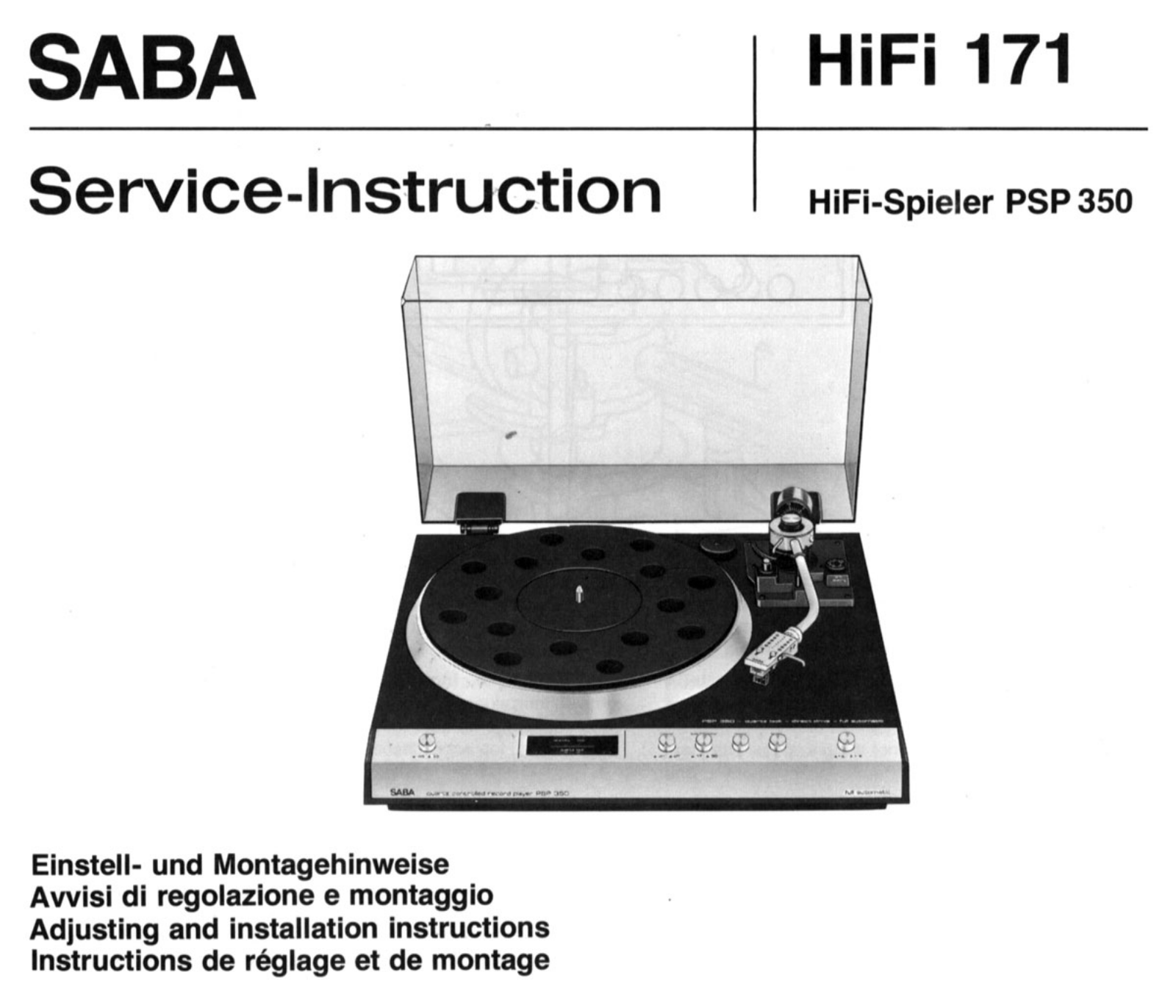 Saba PSP-350 Service Manual