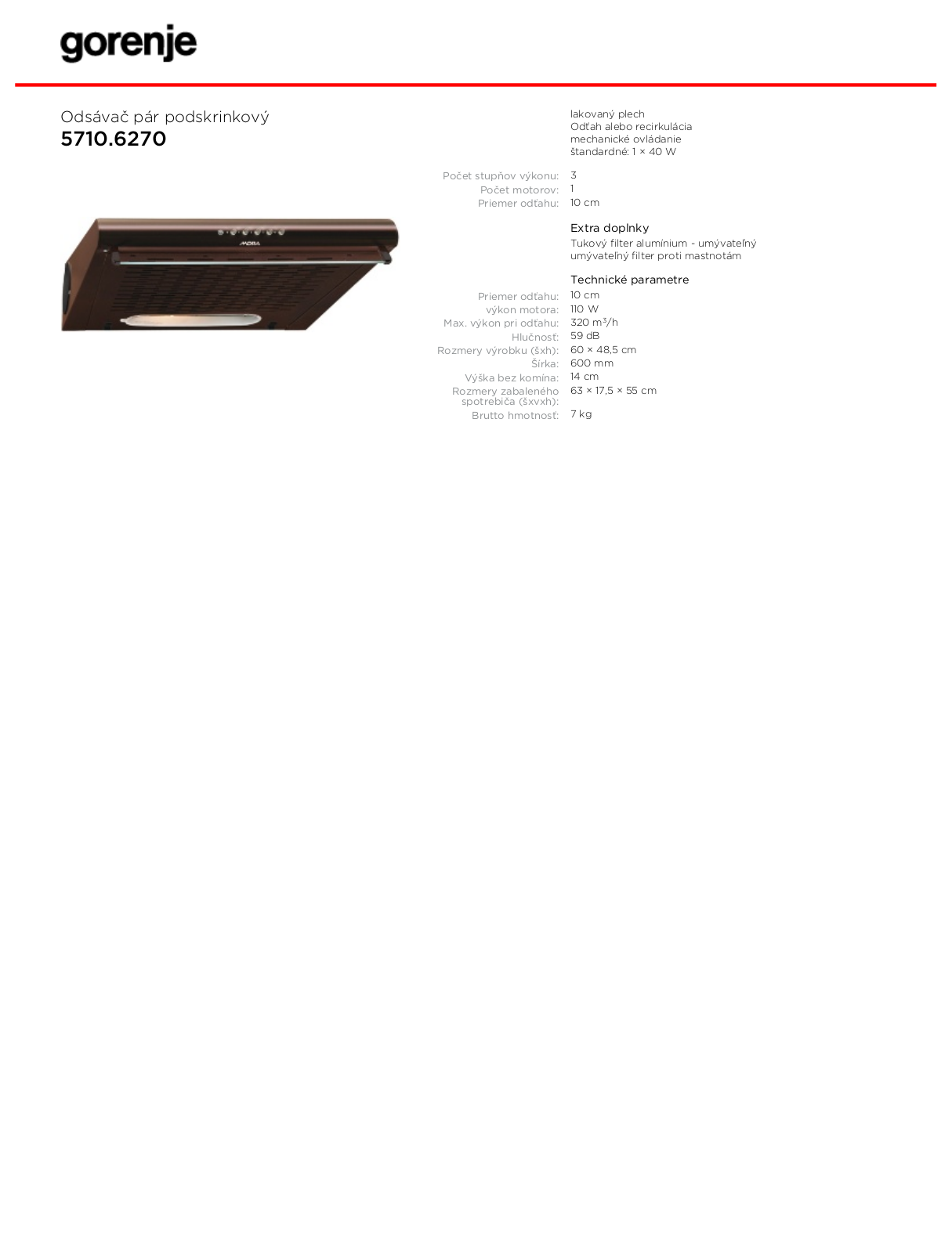 Gorenje 5710.6270 BROCHURE