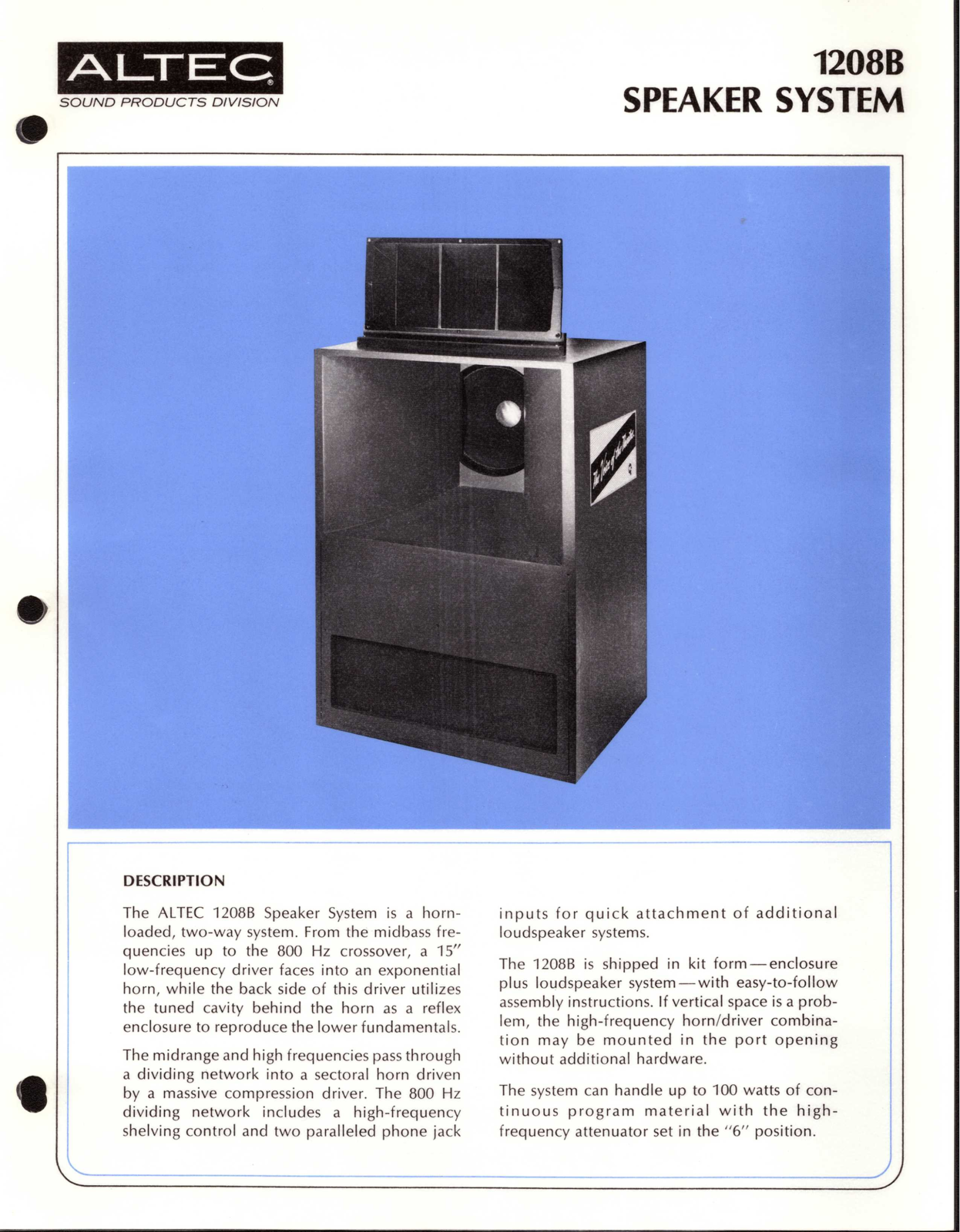 Altec lansing 1208B User Manual