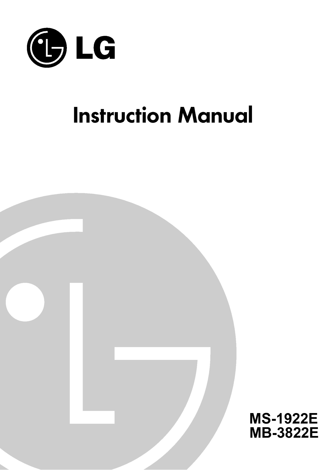 Lg MS-1922E, MS-3822E Instructions Manual