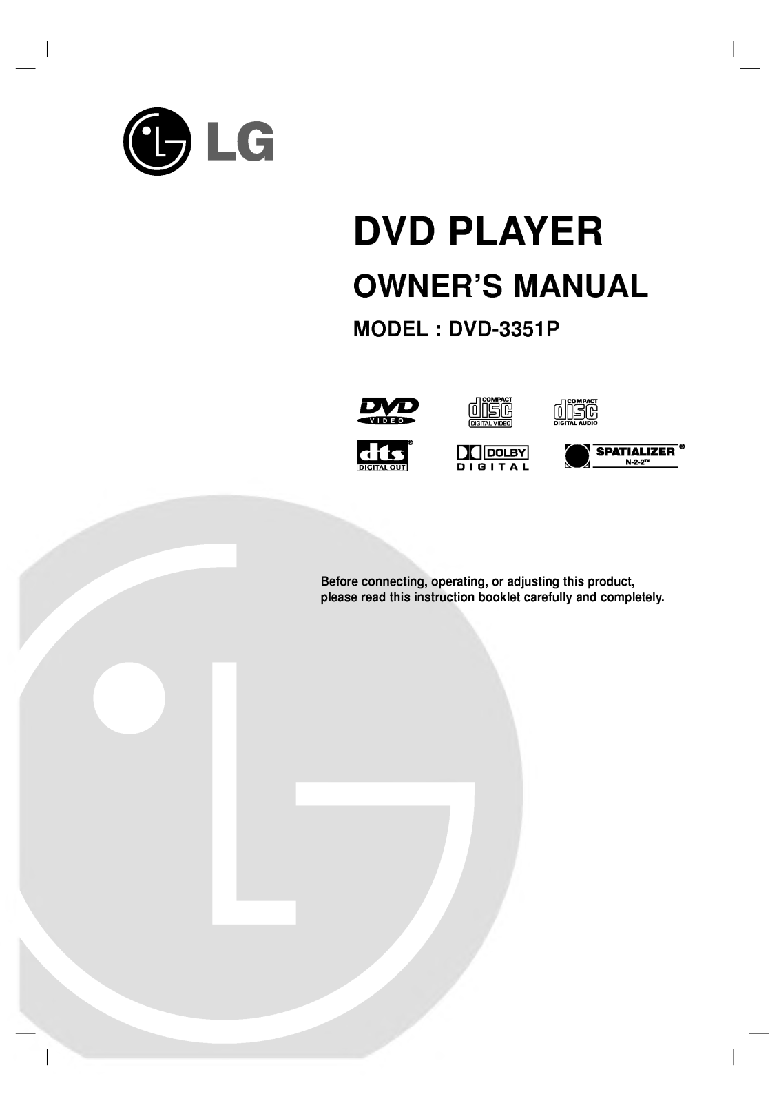 LG DVD-3351P User Manual