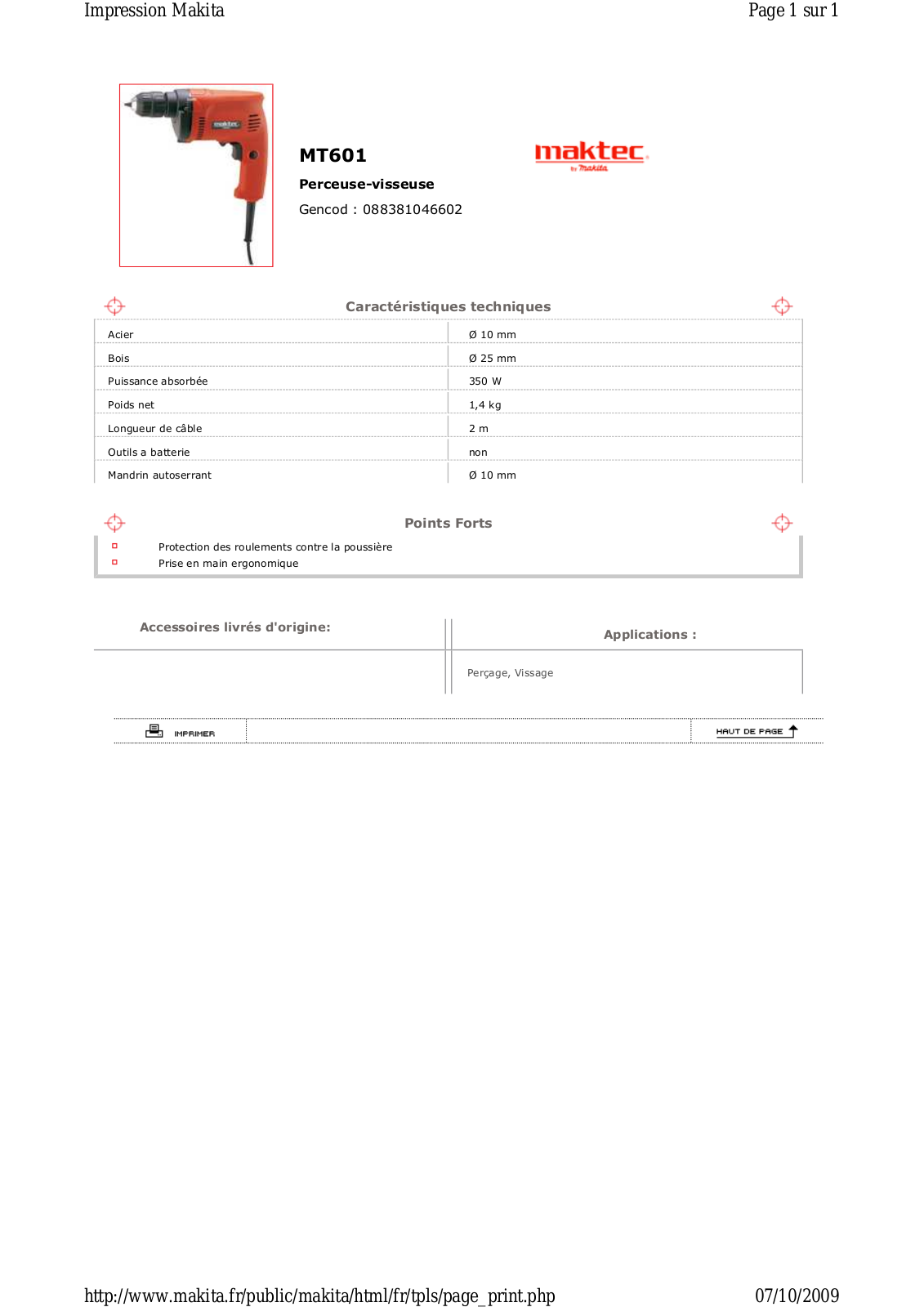 MAKITA MT601 User Manual