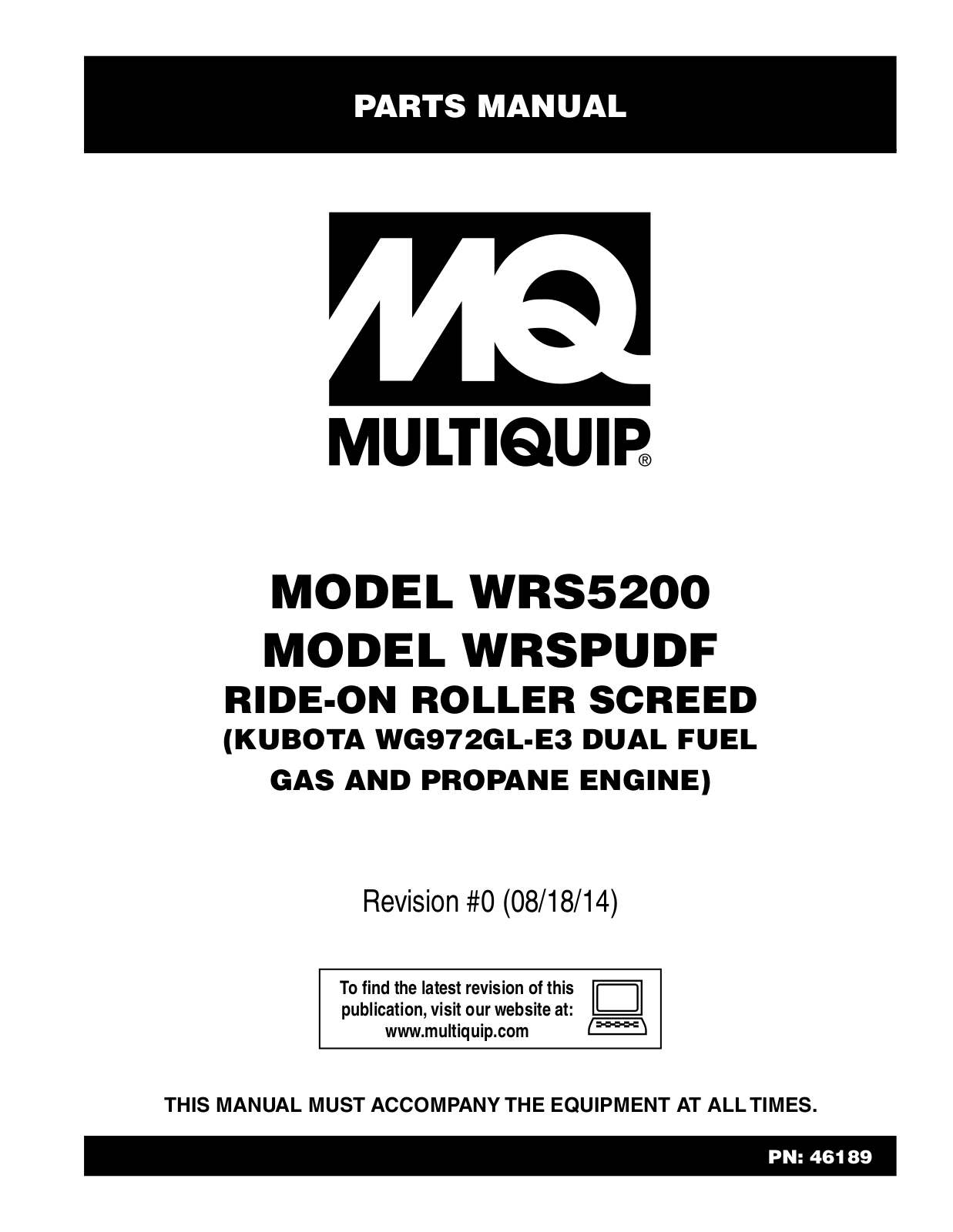 Multiquip WRSPUDF User Manual