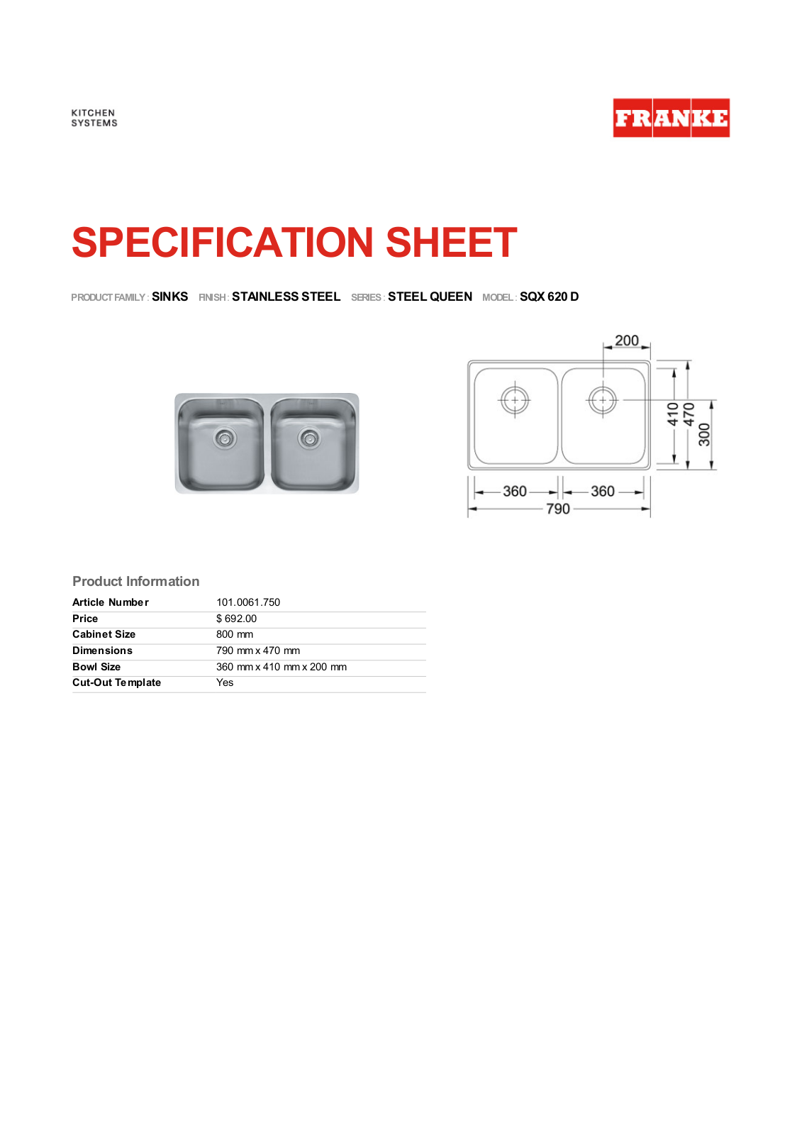 Franke Foodservice SQX 620 D User Manual