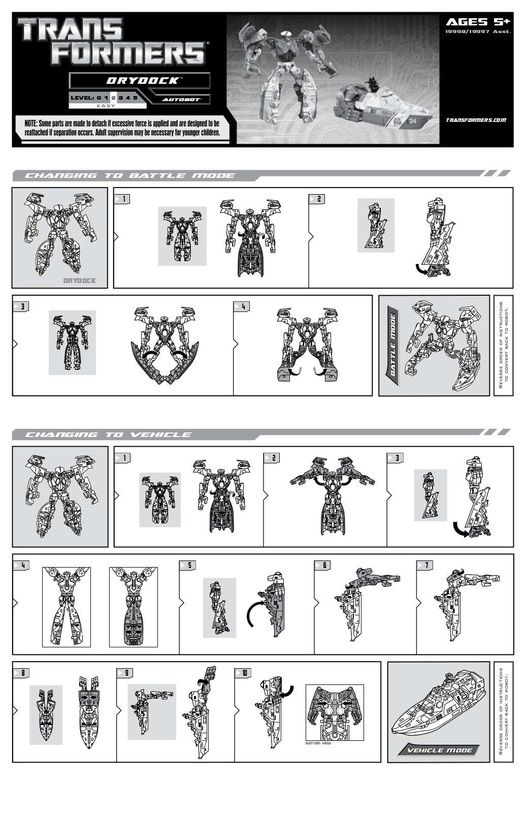 HASBRO Transformers Scout Drydock - Undertow, Transformers Drydock User Manual - ManualMachine.com
