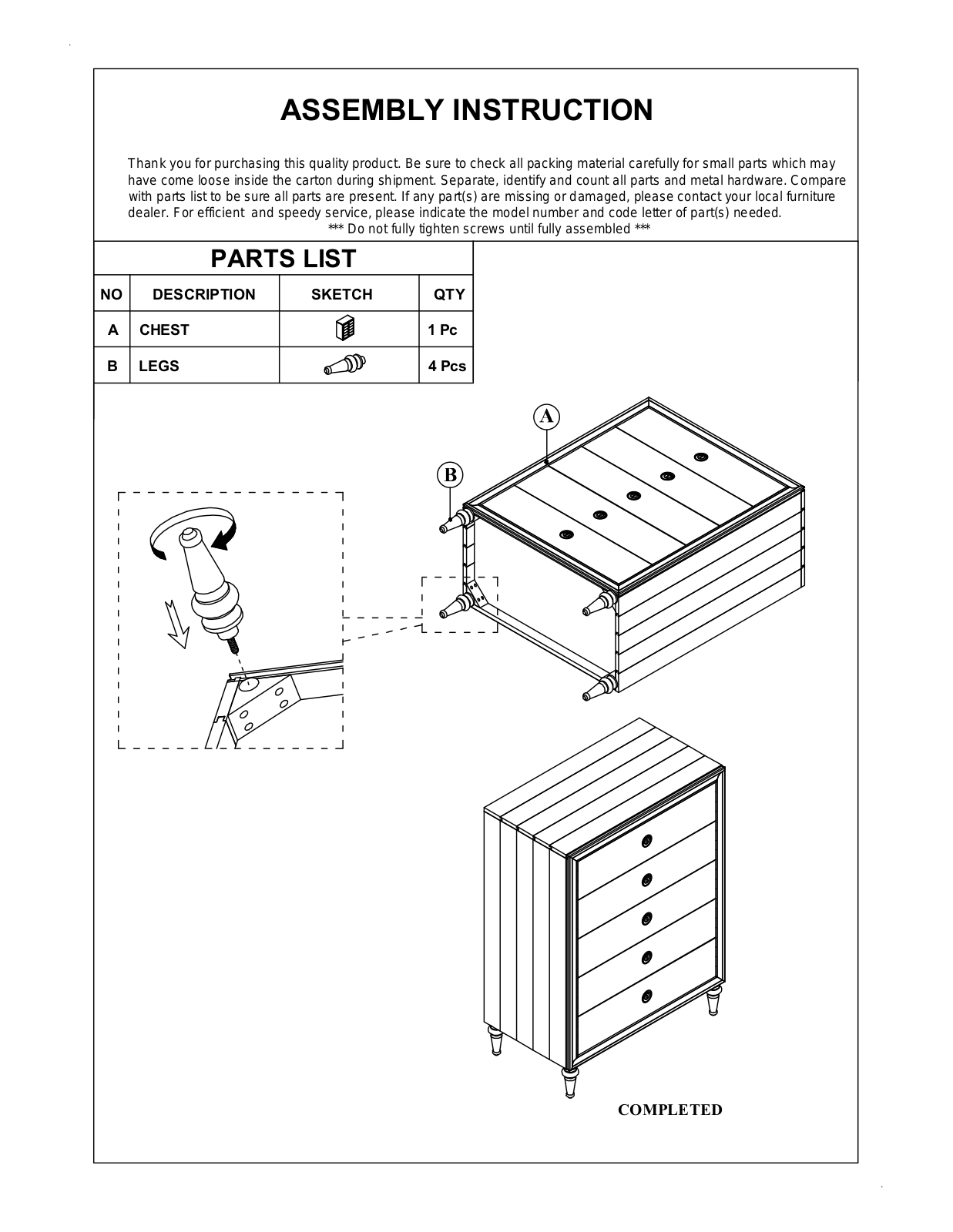 Foundry Select FNDS3407 Assembly Instruction - ManualMachine.com