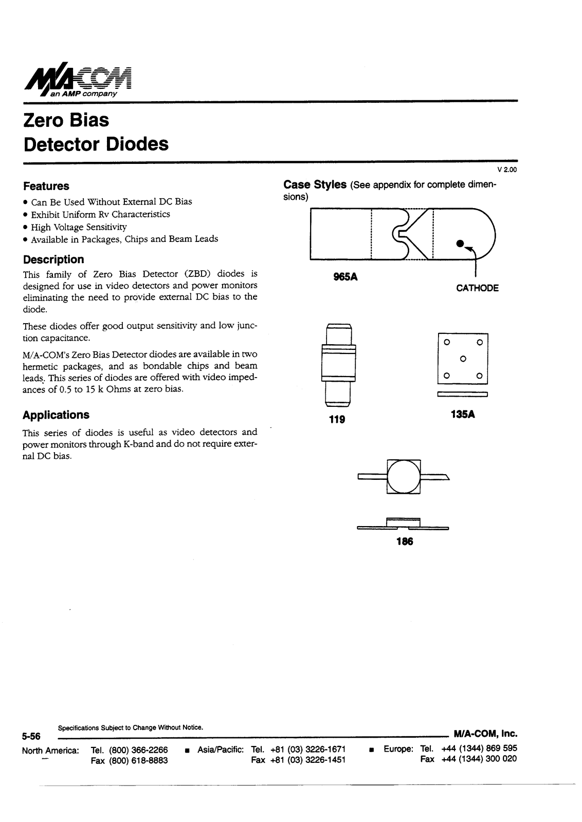 M A COM MA4E932D, MA4E932C, MA4E932B, MA4E931C, MA4E931A Datasheet