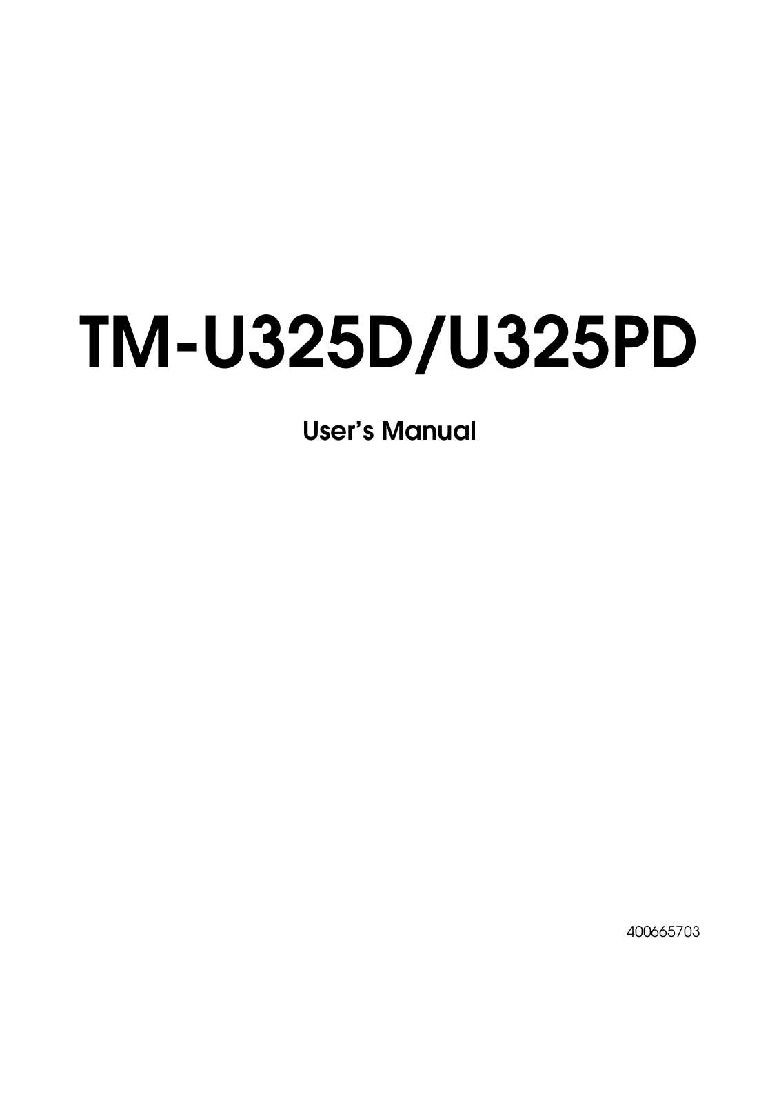 Epson U325D, U325PD User Manual