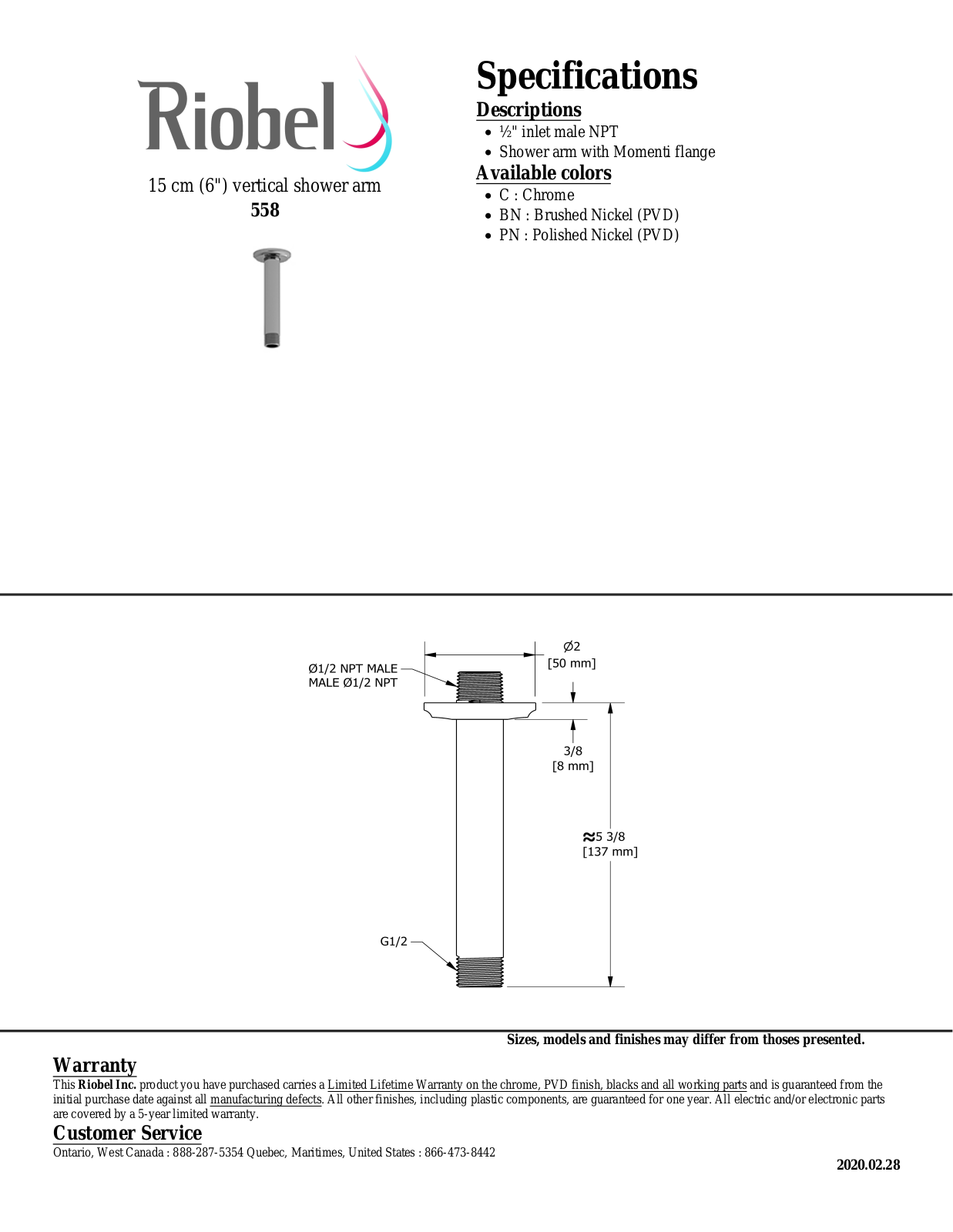 Riobel 558C Specifications - ManualMachine.com