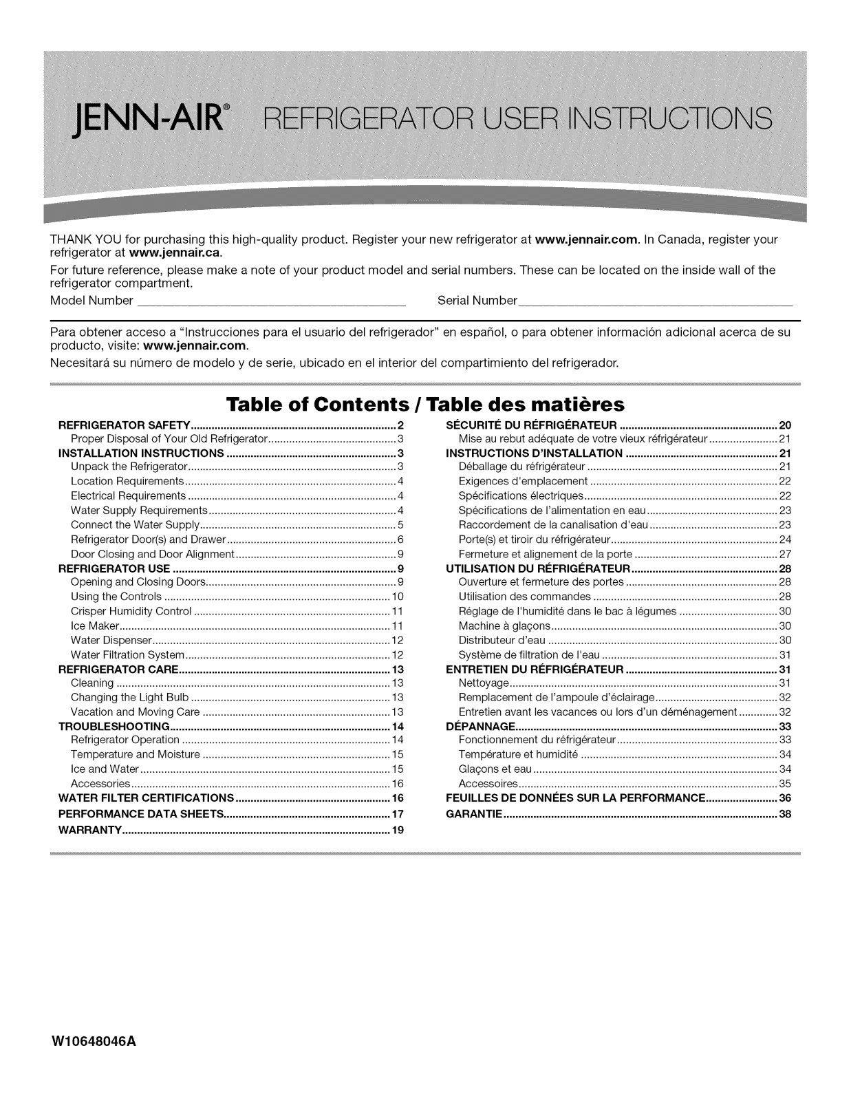 Jenn-Air JFC2089BEP01, JFC2089BEP00, JFC2089BEM01, JFC2089BEM00 Owner’s Manual