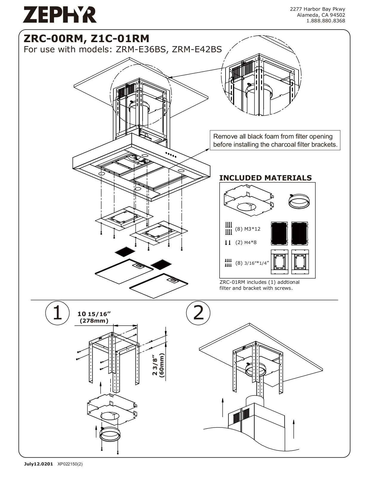 Zephyr ZRC01RM User Manual