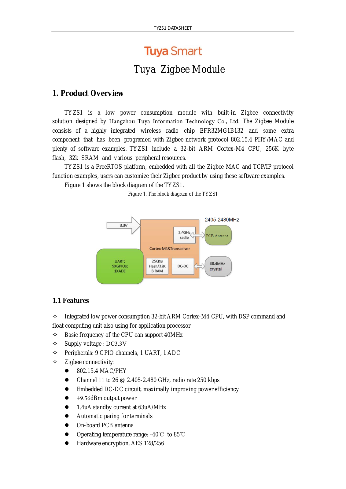 Hangzhou Tuya Information Technology TYZS1 User Manual