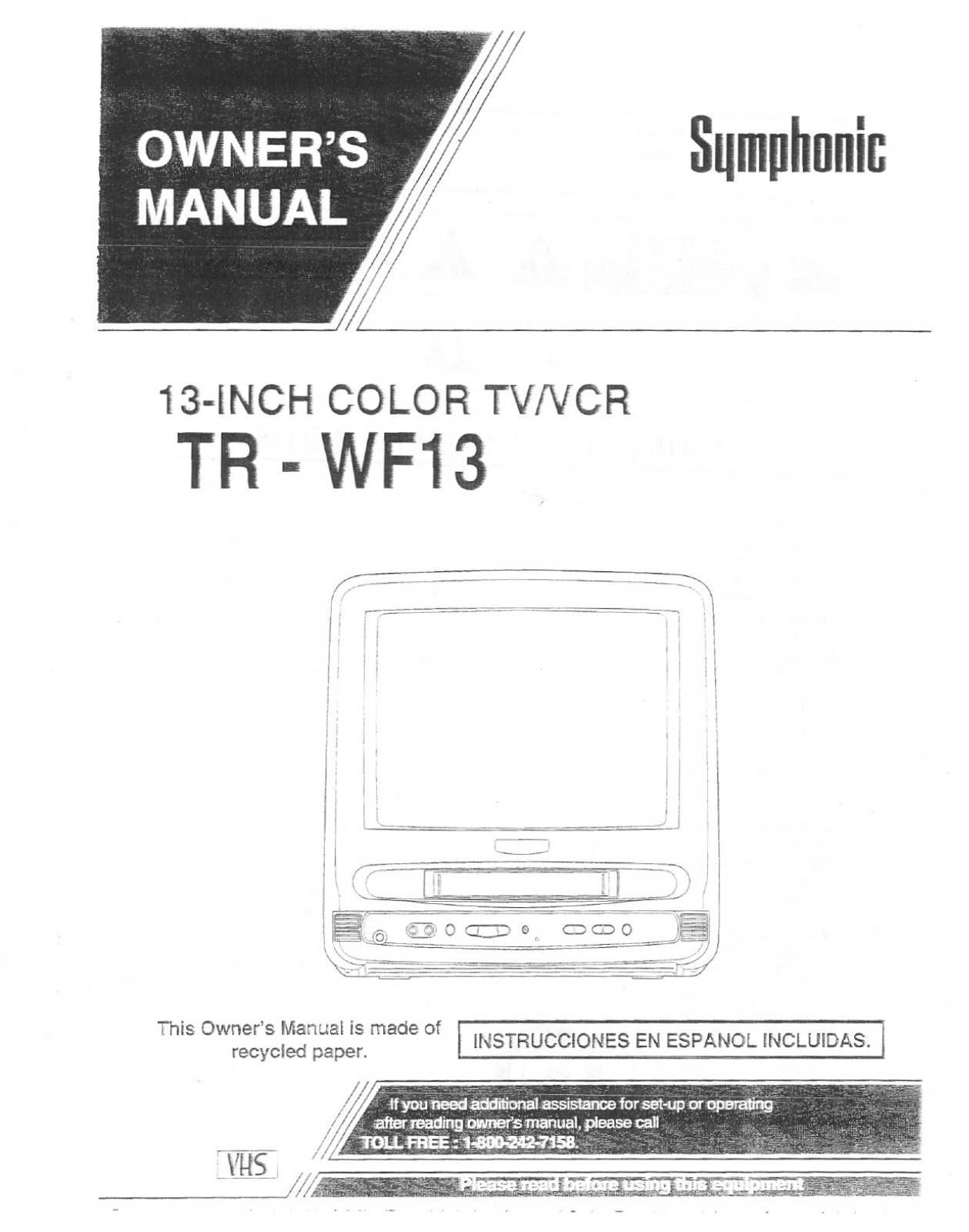 FUNAI TRWF13, TRWF13 User Manual