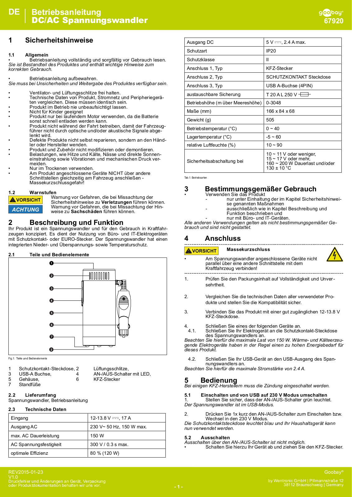 Goobay 67920 User manual