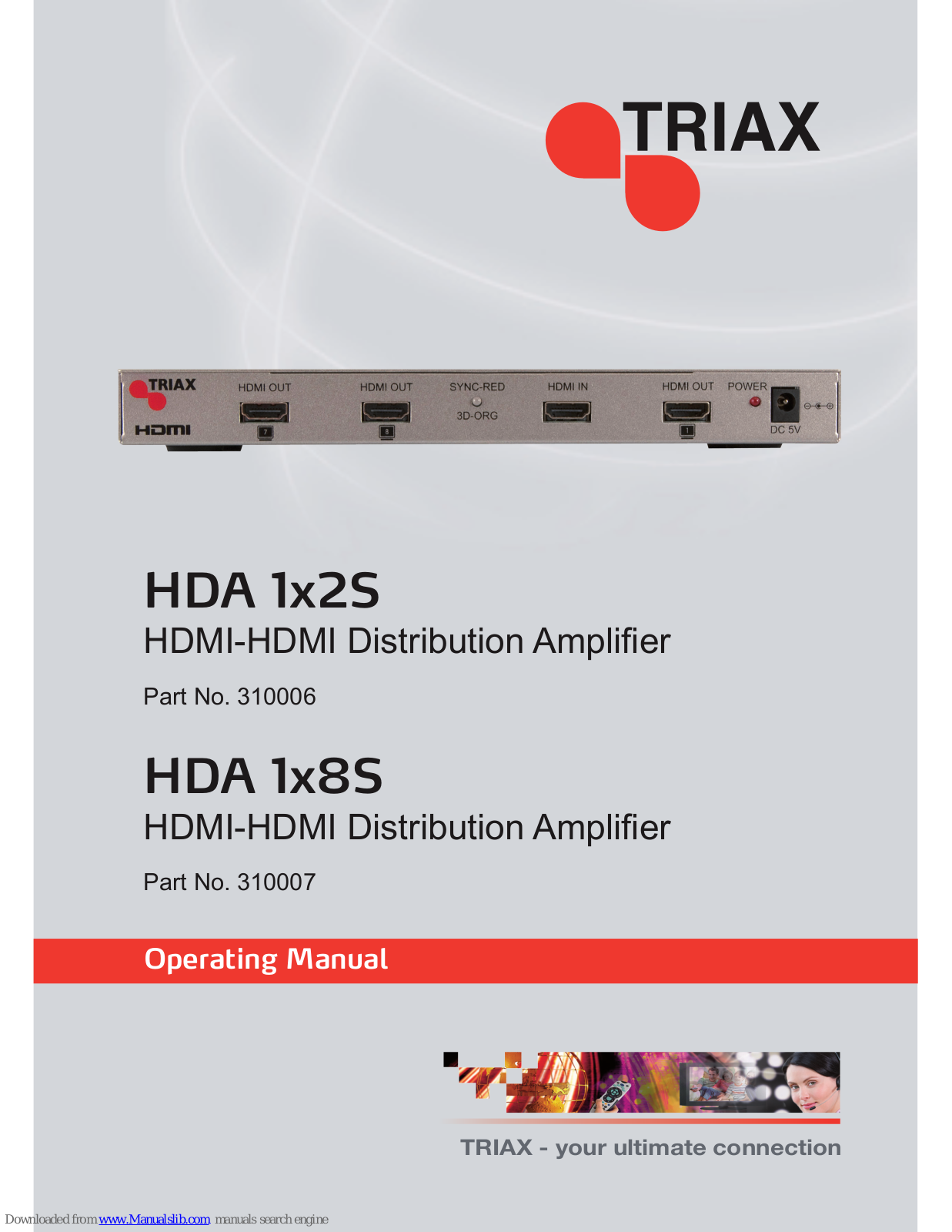 Triax HDA 1x2S, HDA 1x8S Operating Manual