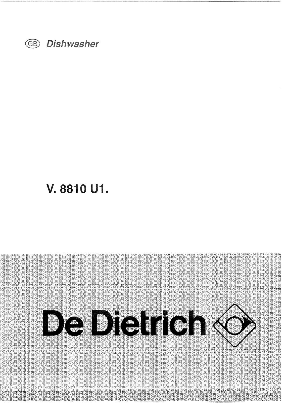 De dietrich VB8810U1, VN8810U1, VW8810E1, VB8810E1, VW8810U1 User Manual