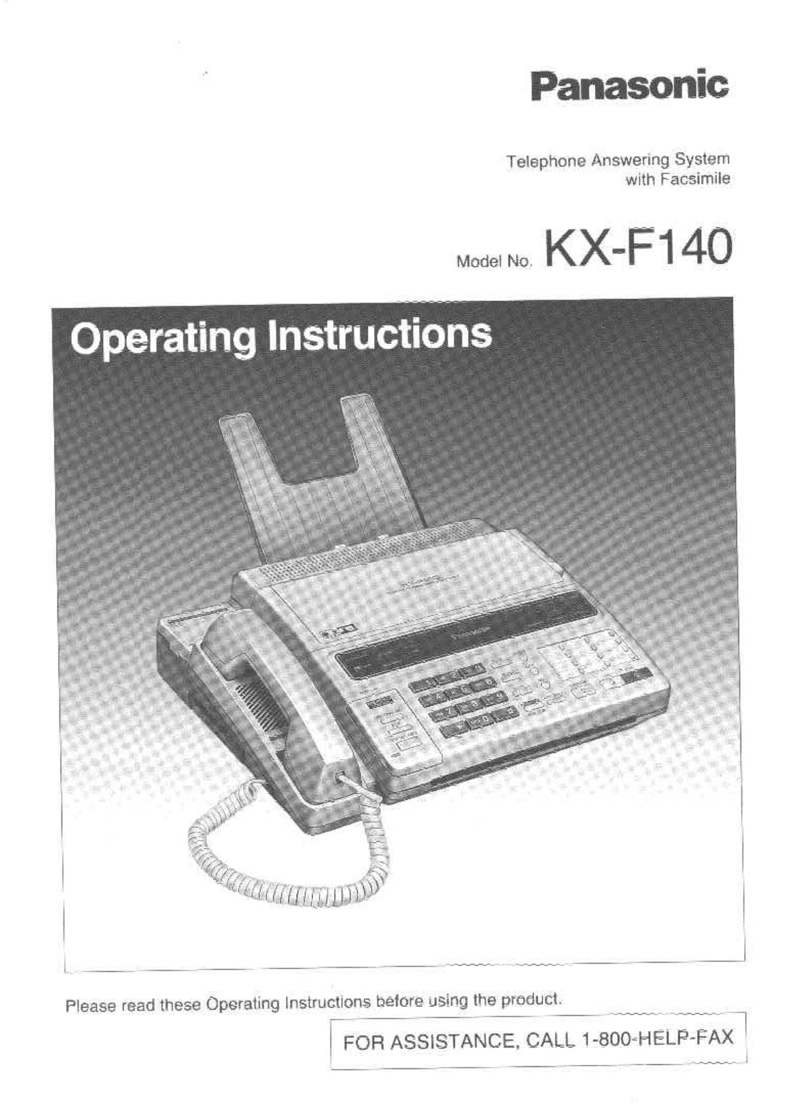 Panasonic KX-F140 Operating Instruction