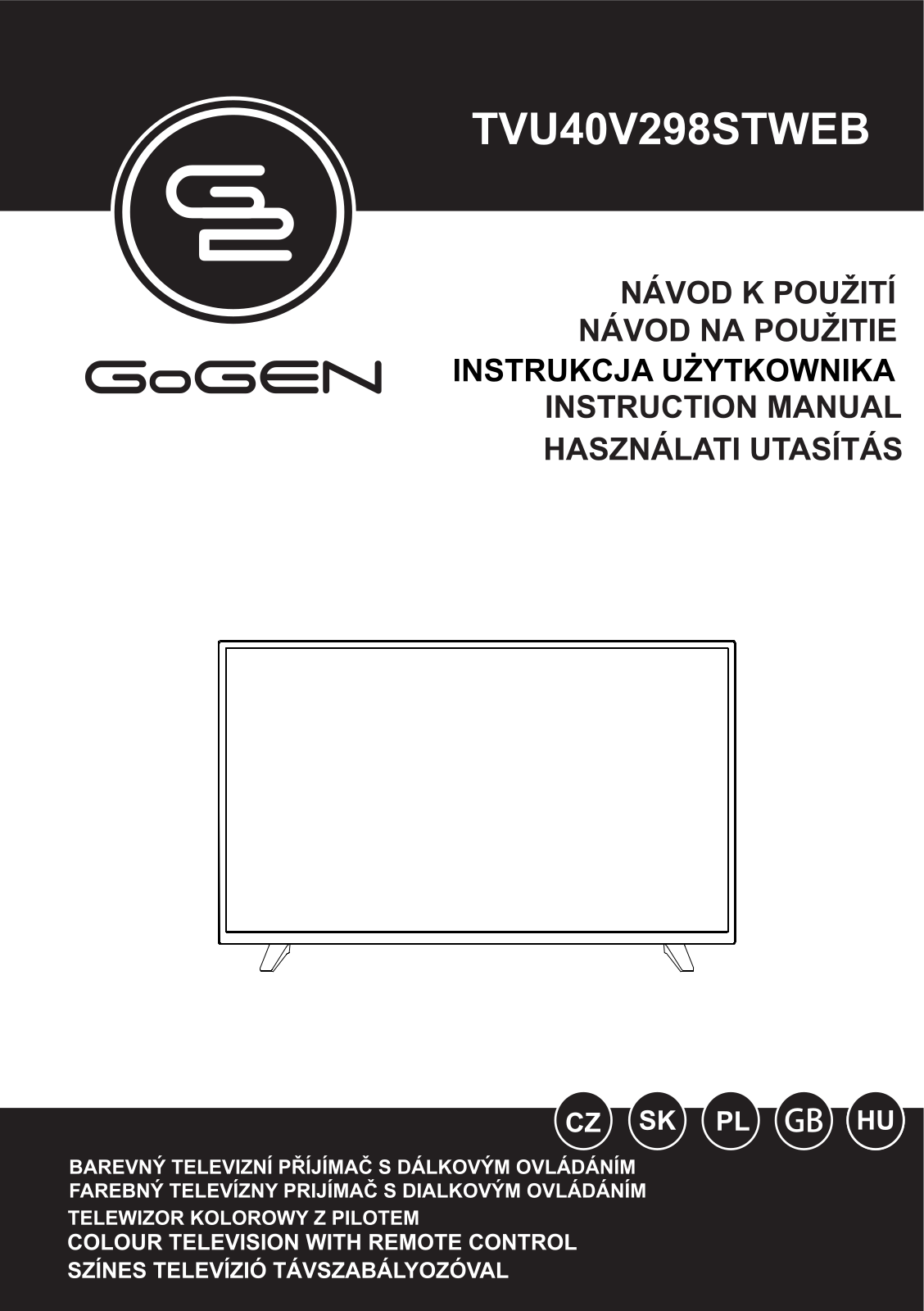 Gogen TVU 40V298 STWEB Operating Instructions