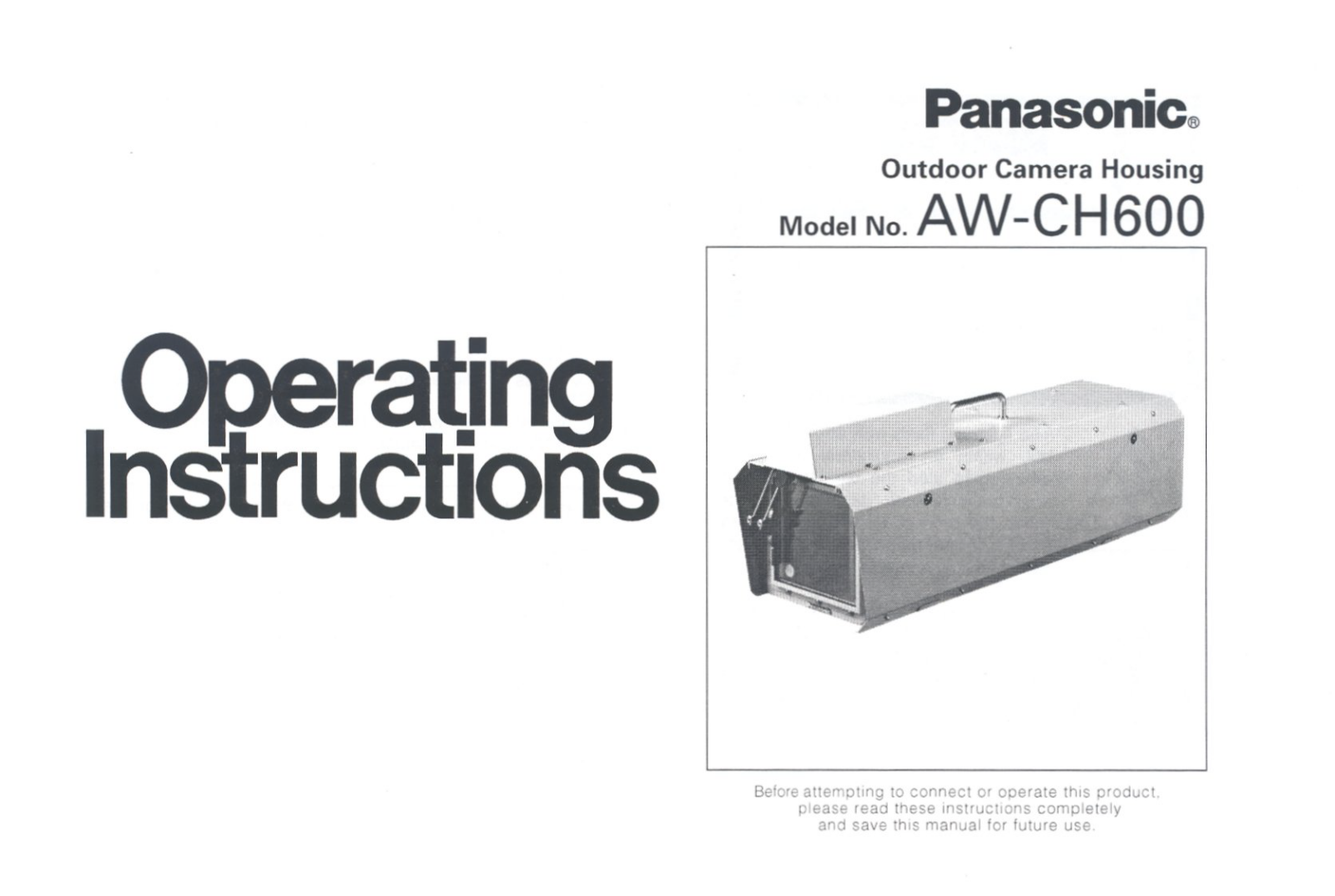 Panasonic AW-CH600 User Manual