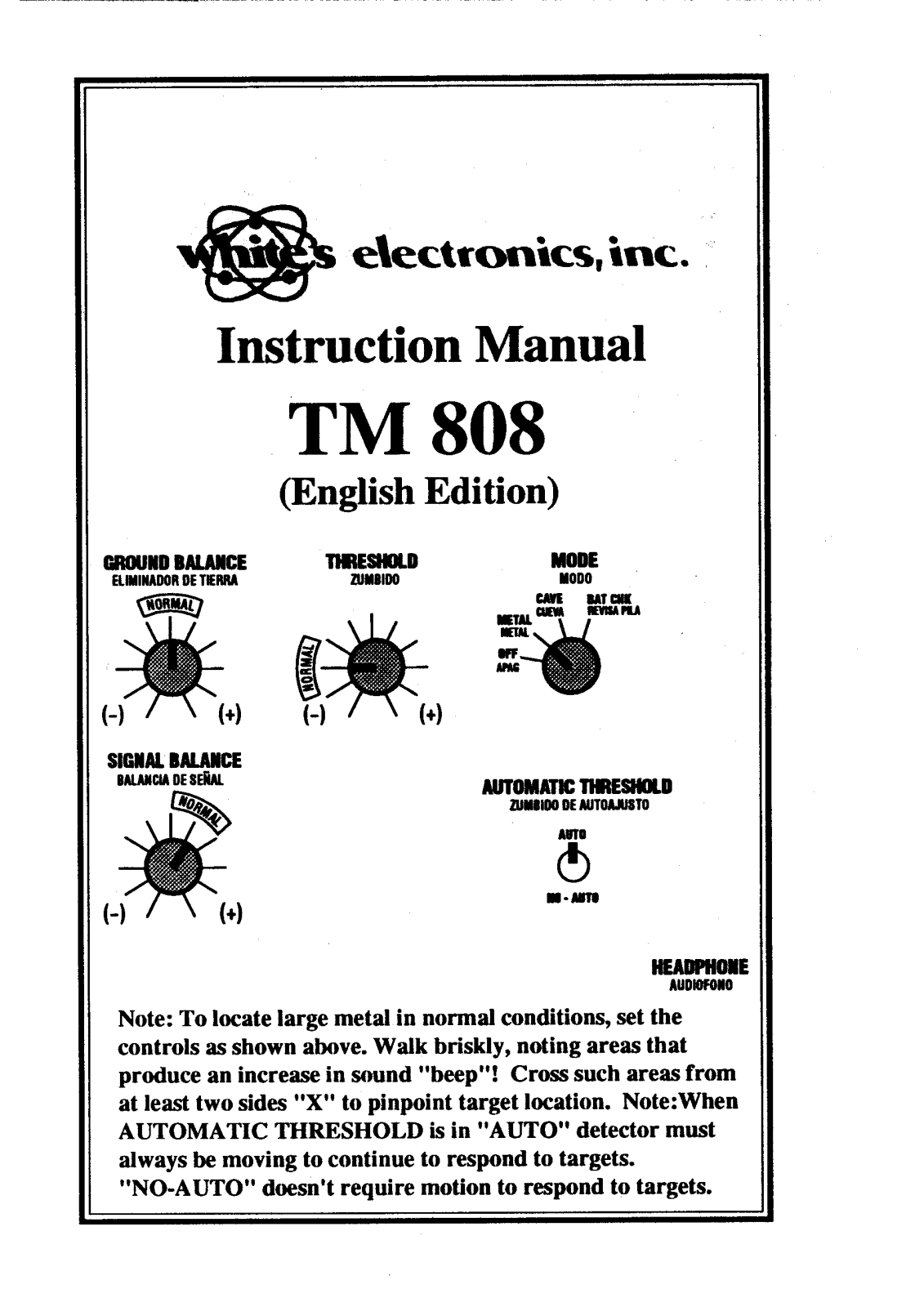 Whites TM 808 Instruction Manual