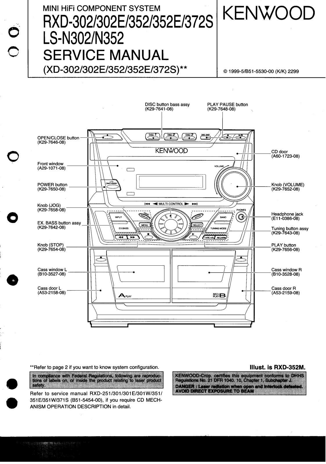 Kenwood RXD-302, RXD-352, RXD-372S Service Manual