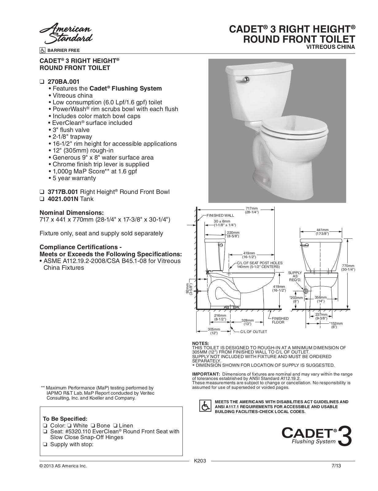 American Standard ASD11295 Specifications - ManualMachine.com