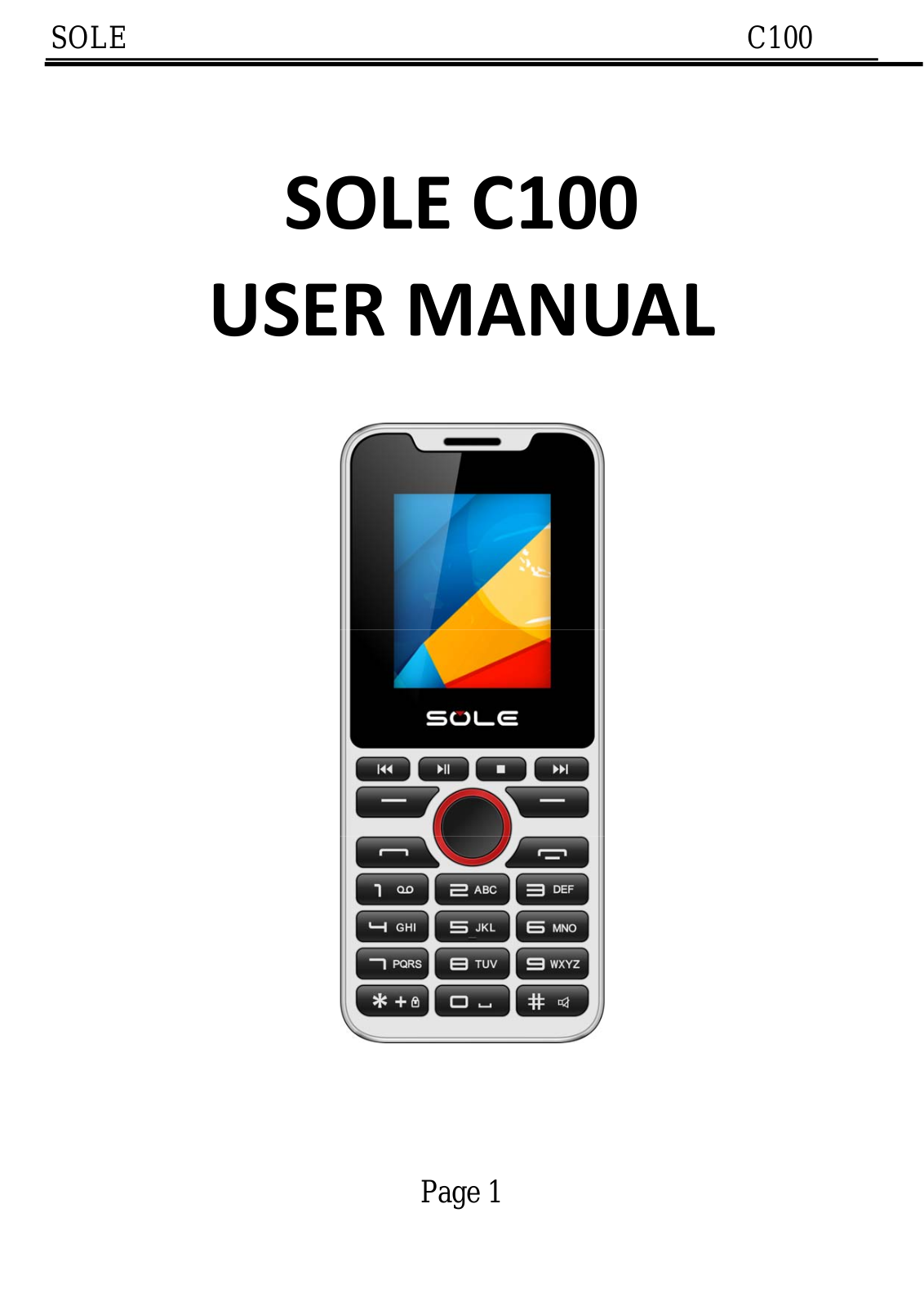 Sole C100 User Manual