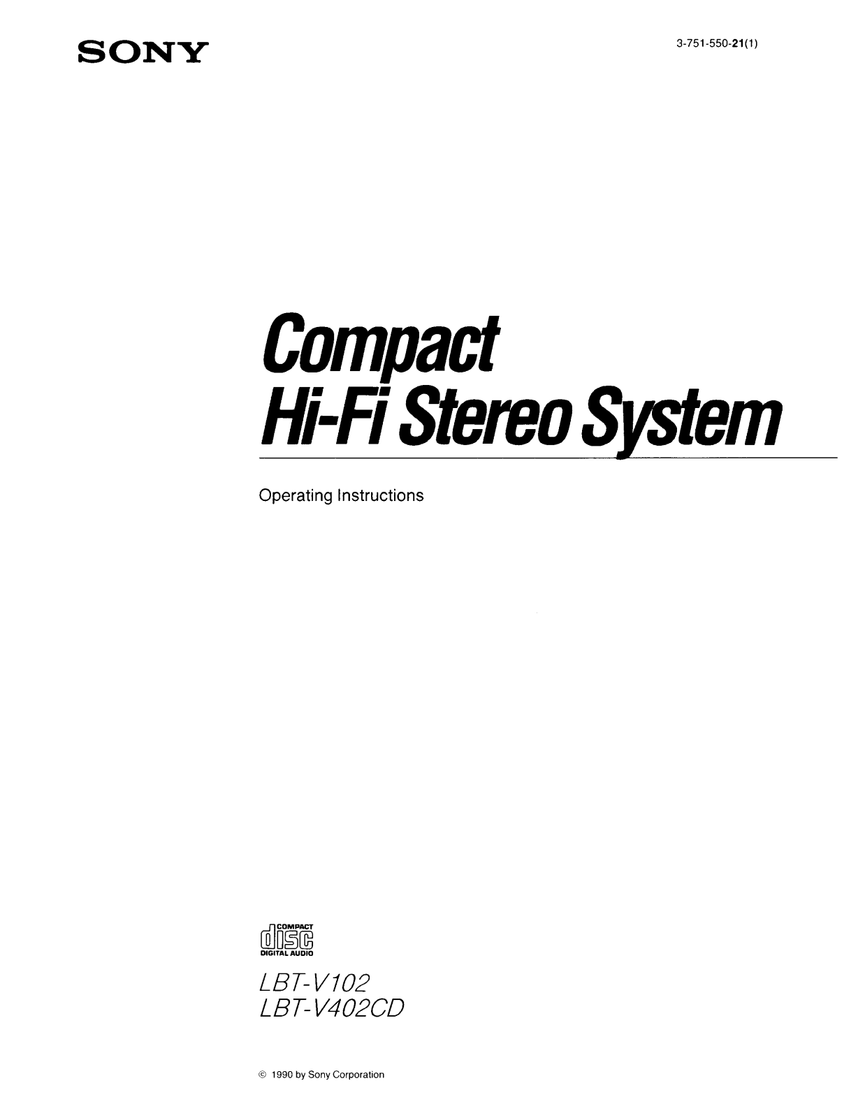 Sony LBT-V102, LBT-V402CD Operating Instructions