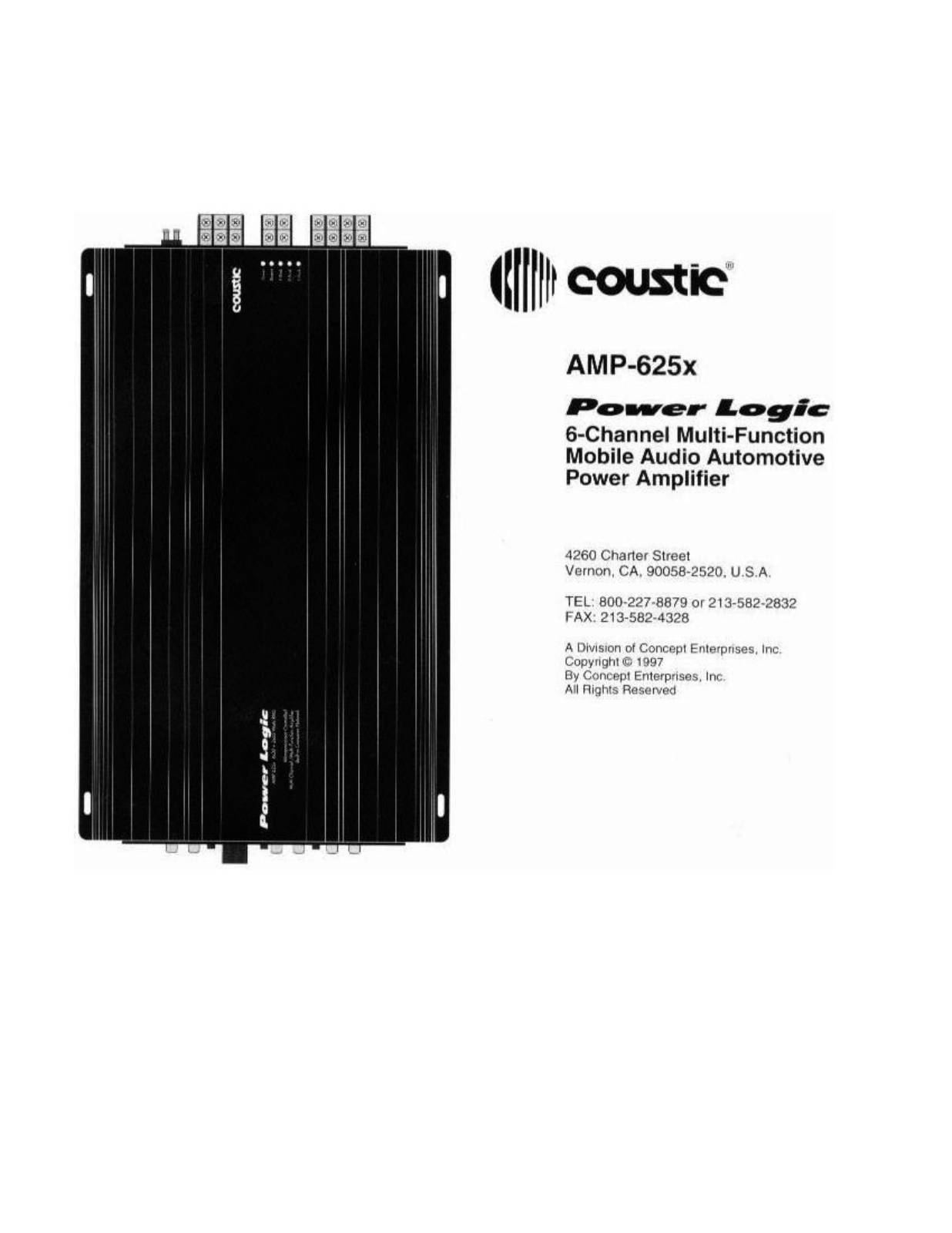 Coustic AMP-625X Instruction Manual