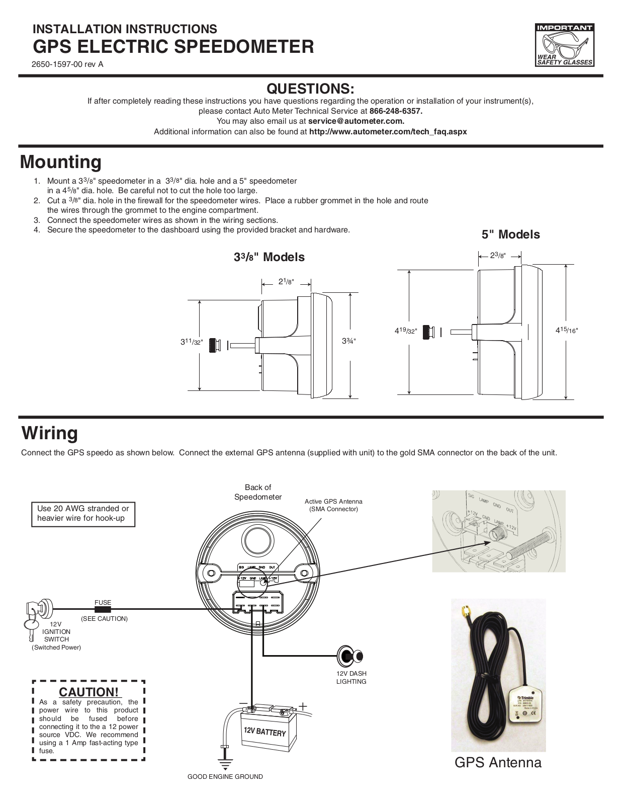 Auto Meter 5881 User Manual