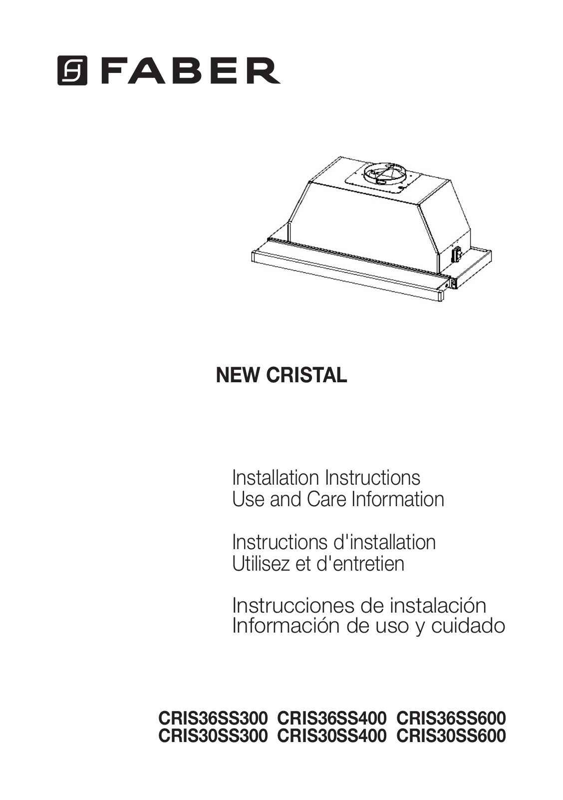 Faber CRIS30SS300, CRIS36SS300 Installation manual