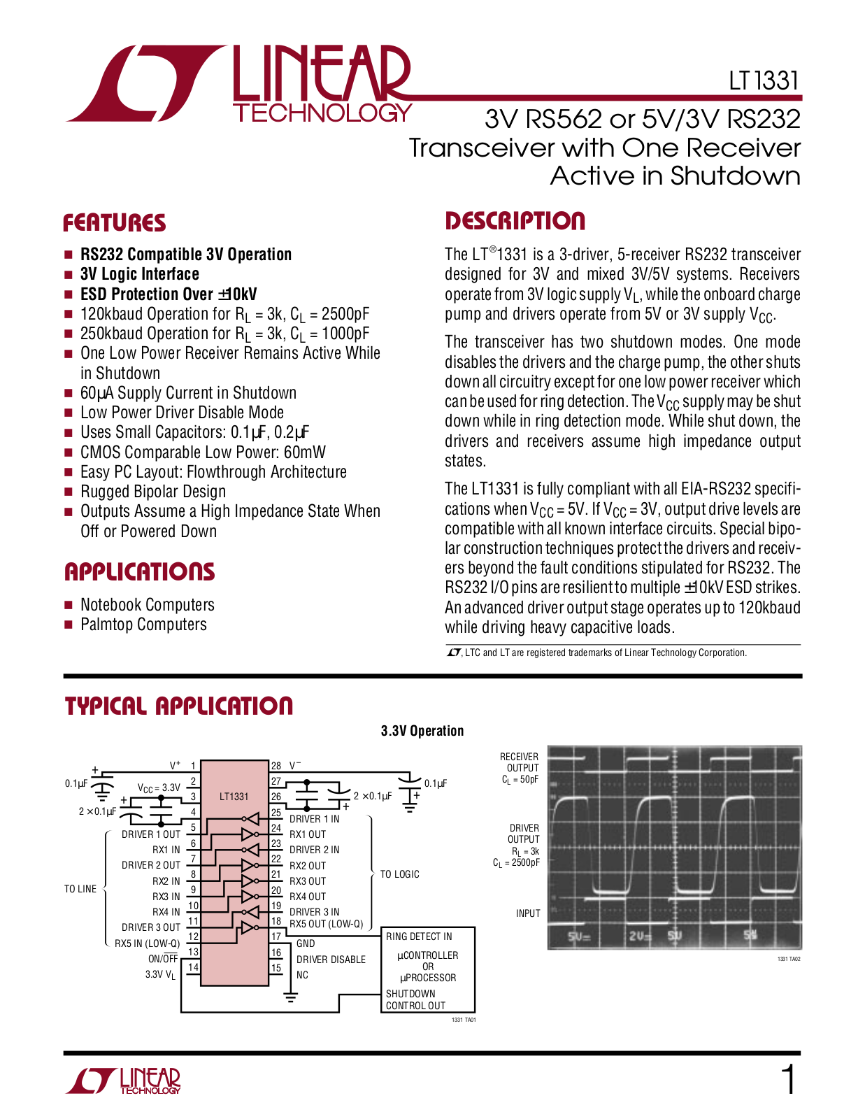 Linear Technology LT1331 Datasheet