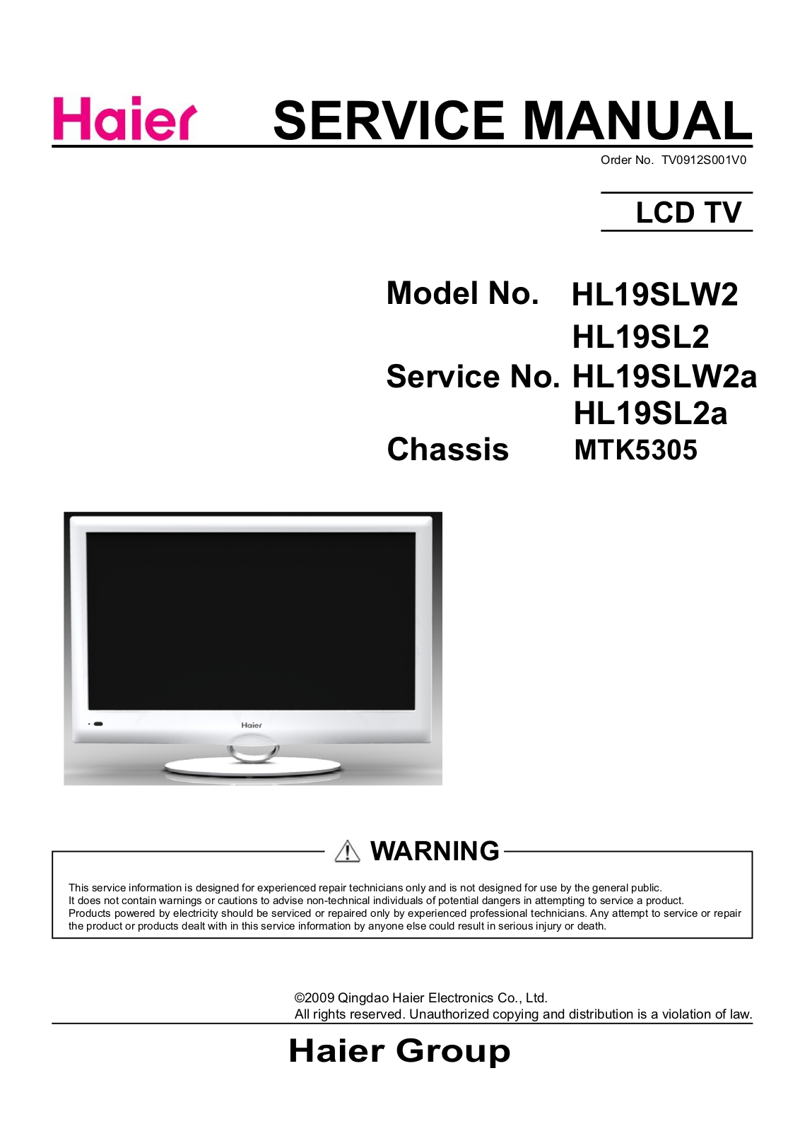 Haier HL19SLW2, HL19SL2 Schematic