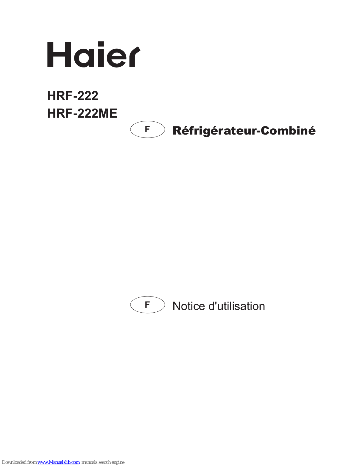 HAIER HRF222 User Manual