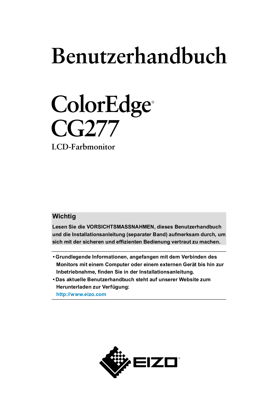 Eizo CG277 User Manual