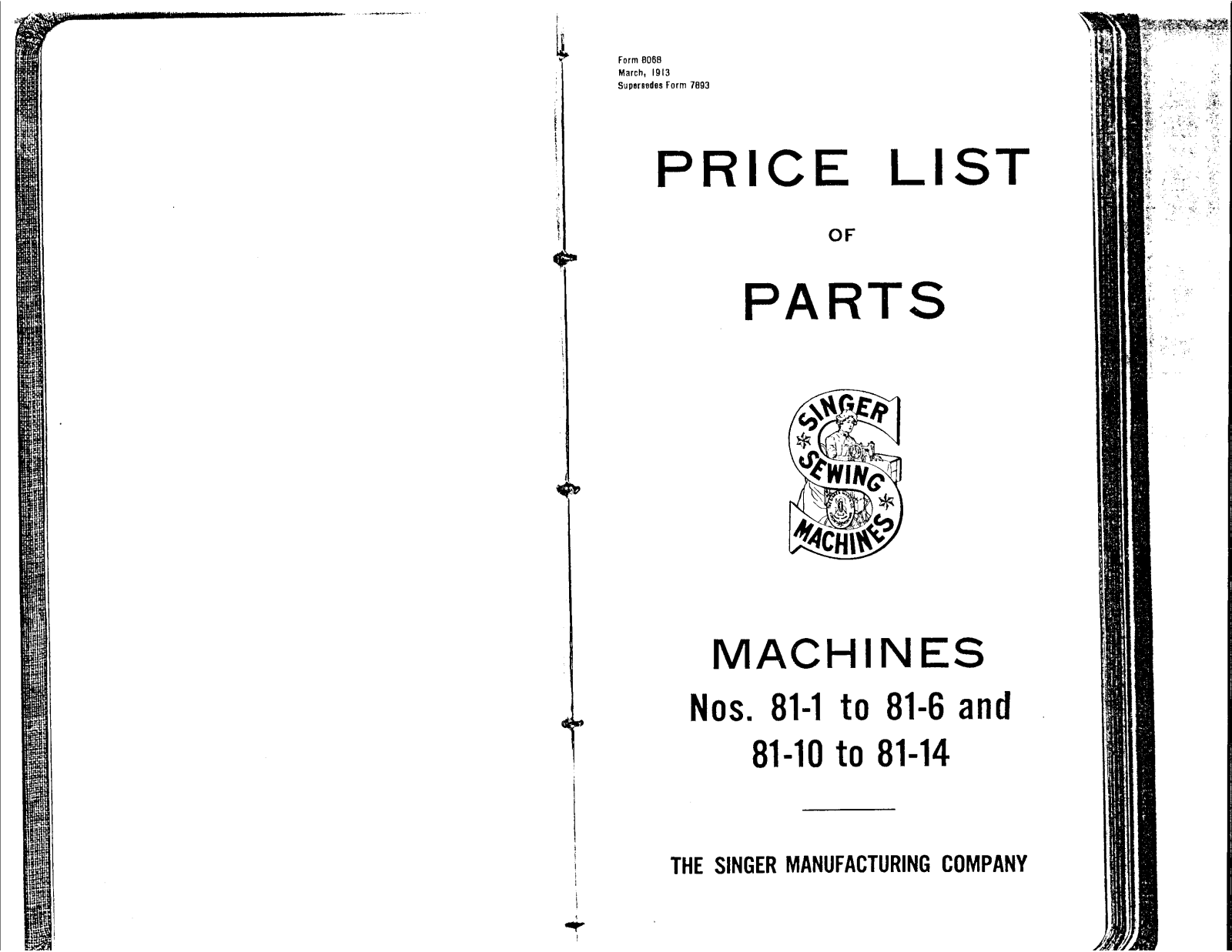 Singer 81-1, 81-10 User Manual